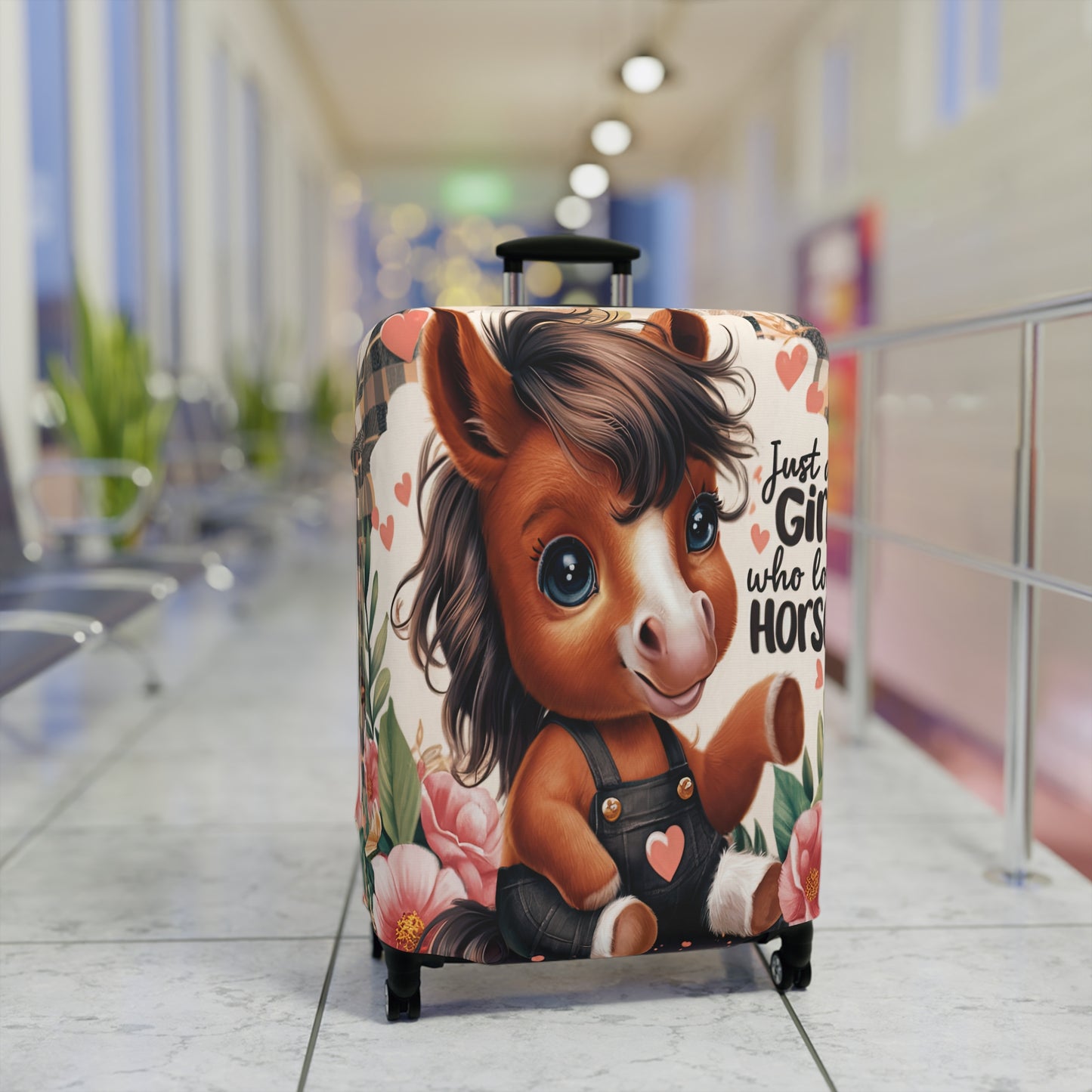 Luggage Cover, Just a Girl who Loves Horses, awd-3095