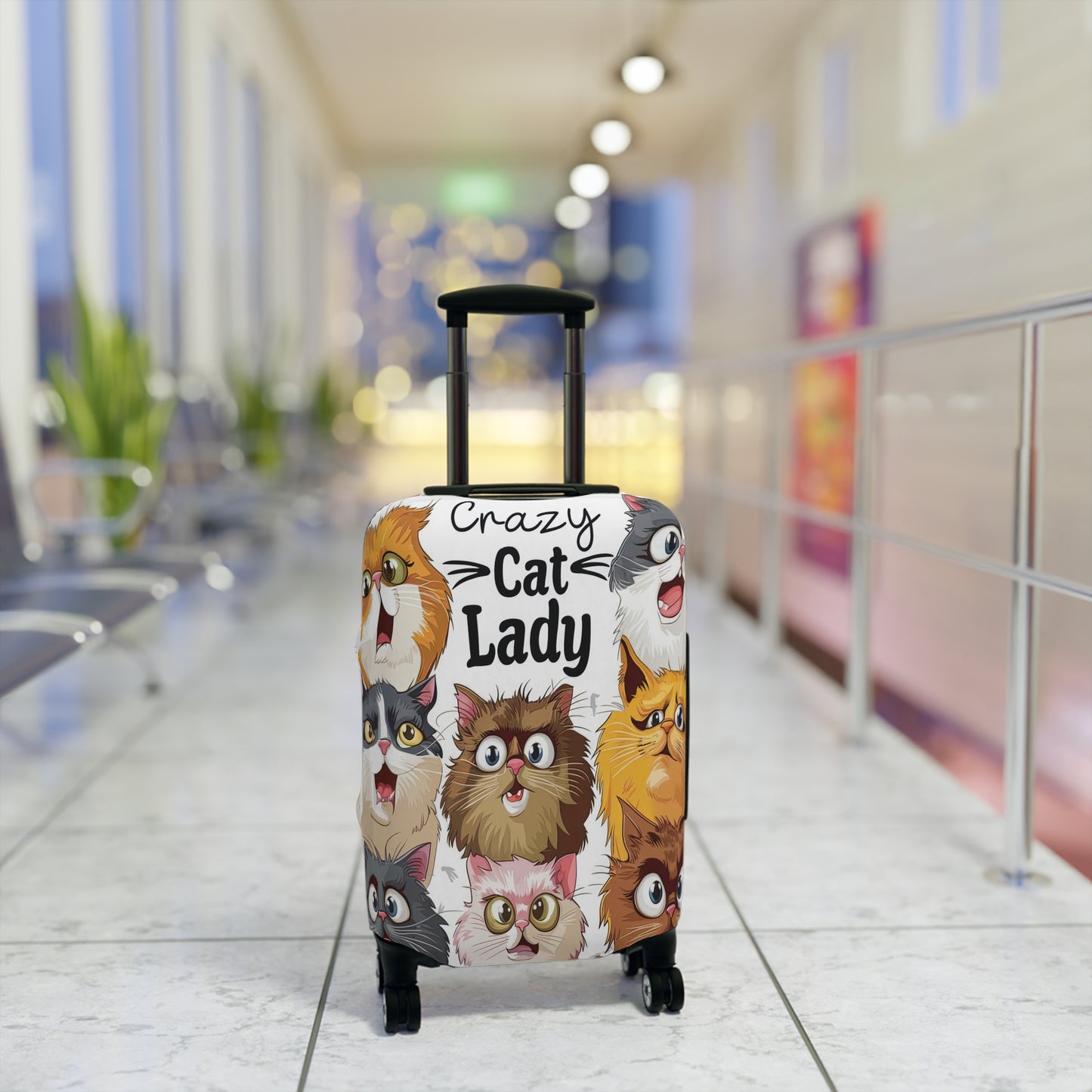 Luggage Cover, Crazy Cat Lady, awd-1489