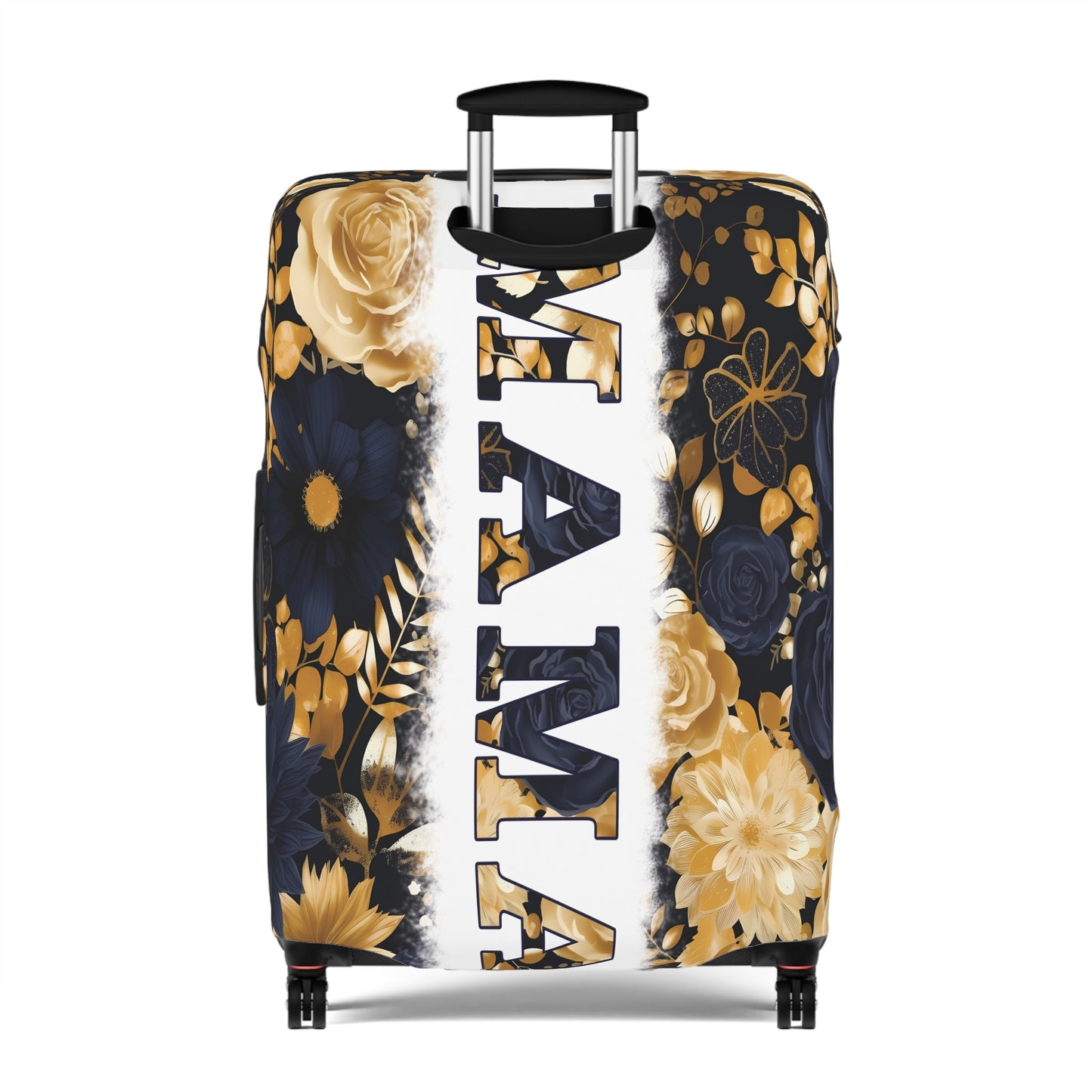 Luggage Cover, Black and Gold Floral, Mama, awd-3111