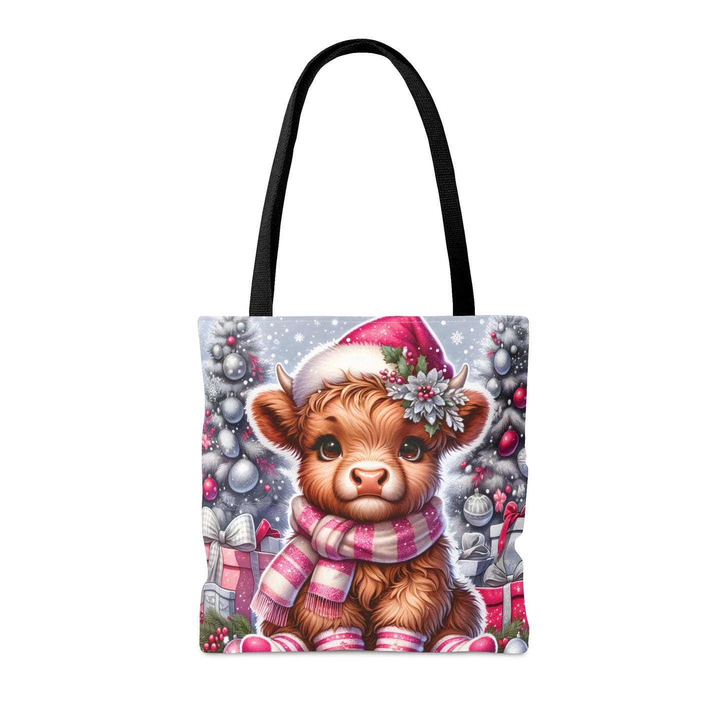 Personalised/Non-Personalised Tote Bag, Christmas, Highland Cow, Tote bag