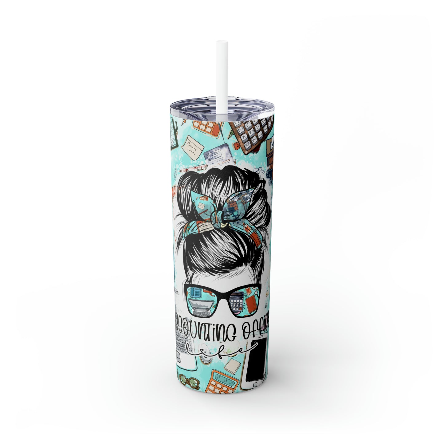 Skinny Tumbler with Straw, 20oz, Accounting Officer