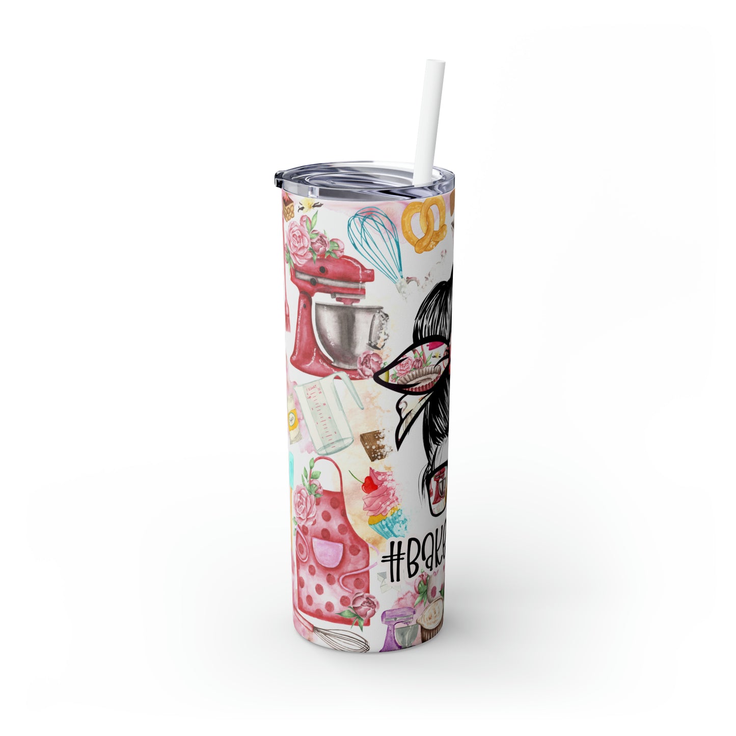 Skinny Tumbler with Straw, 20oz, Baker