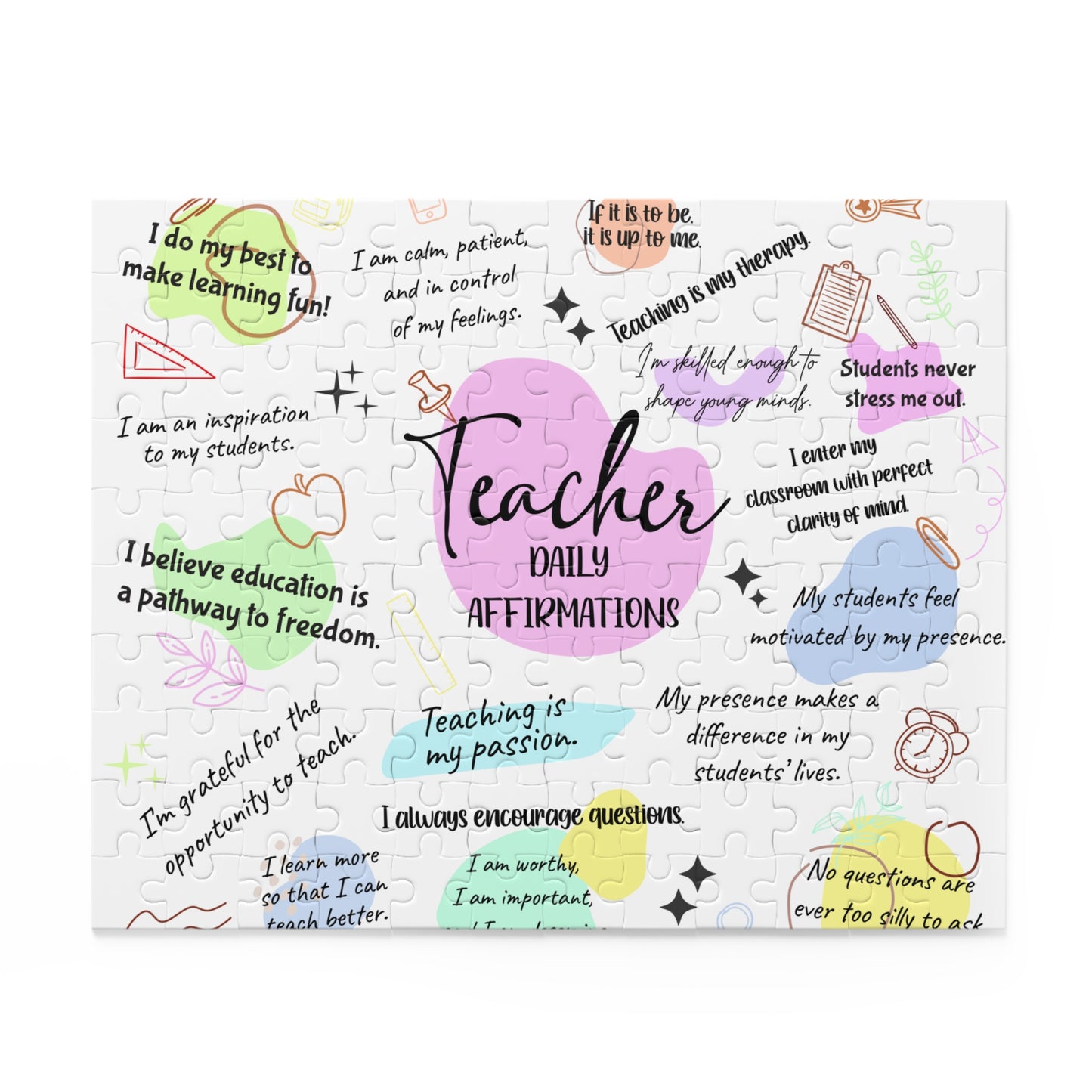 Personalised/Non-Personalised Puzzle, Affirmation's, Teacher (120, 252, 500-Piece)