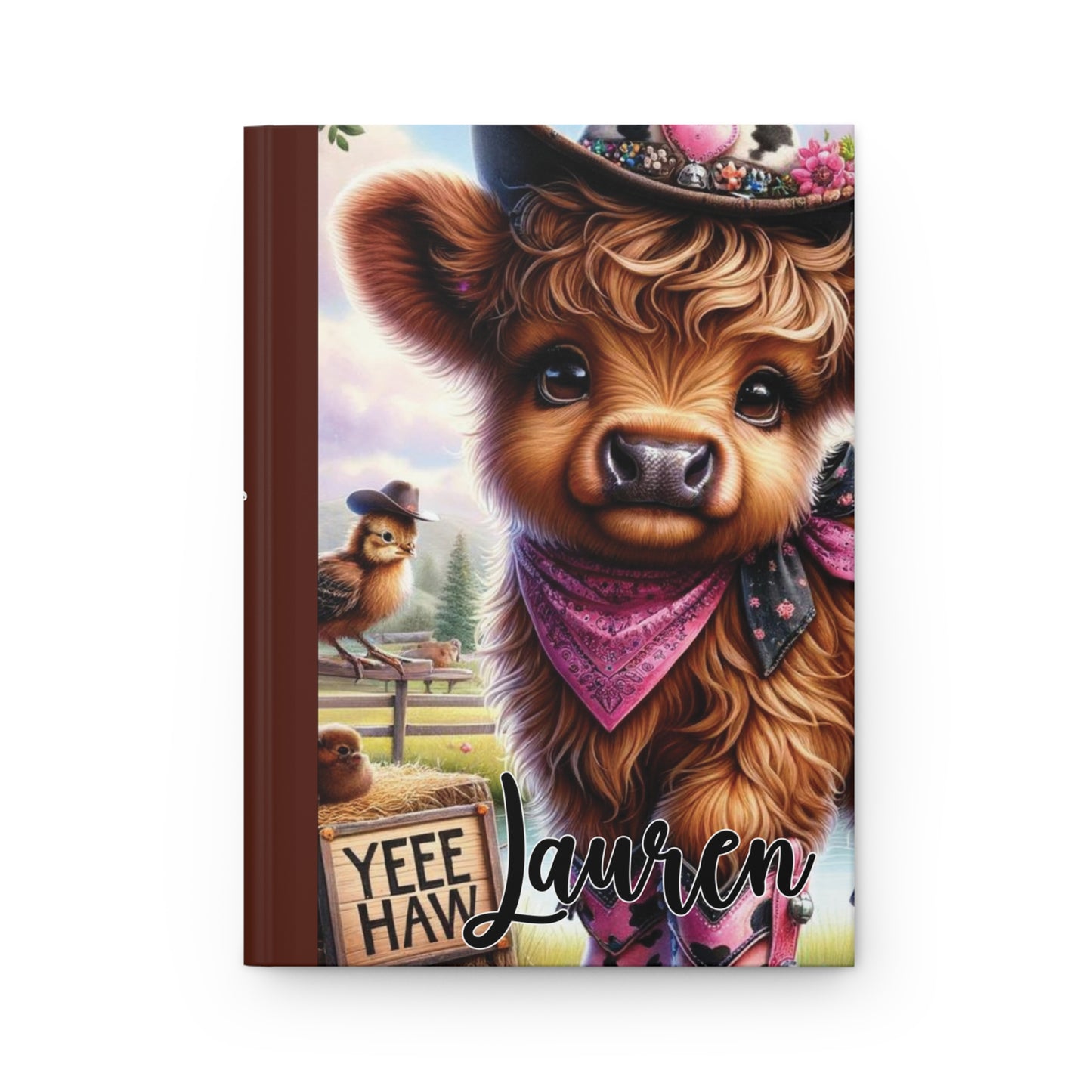 Personalised Hardcover Journal Matte, Highland Cow, awd-1417