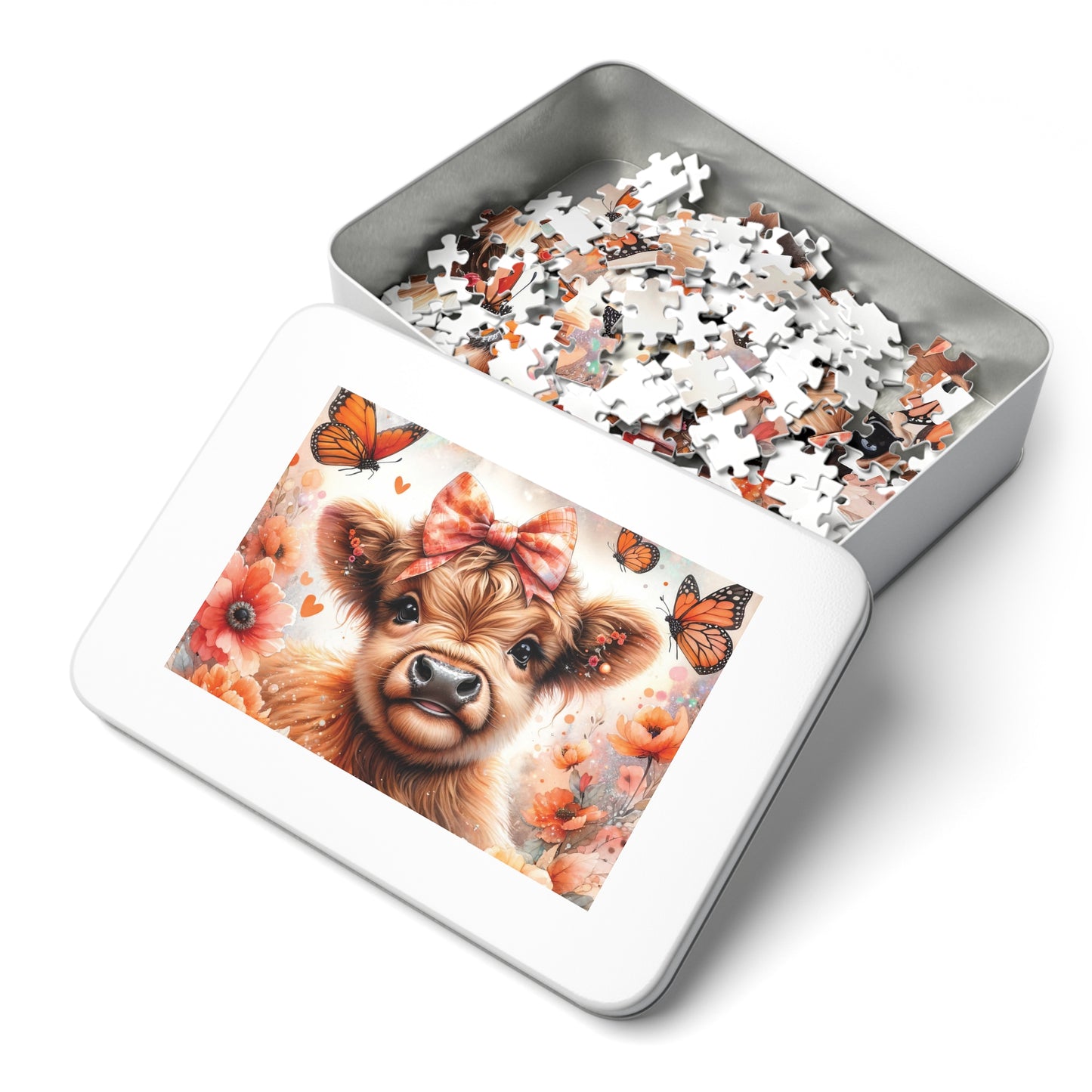 Jigsaw Puzzle, Highland Cow, Personalised/Non-Personalised (30, 110, 252, 500,1000-Piece)