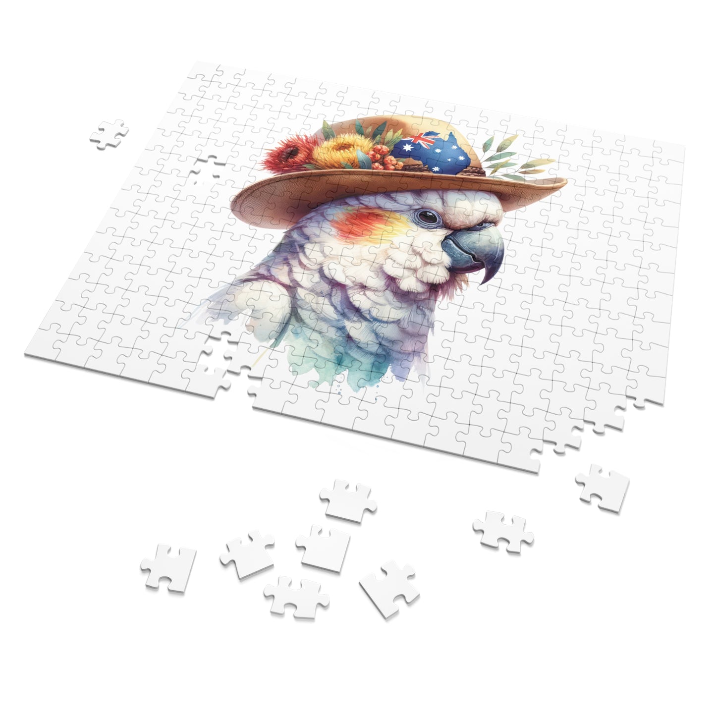 Jigsaw Puzzle in Tin, Australian Animals, Cockatoo, Personalised/Non-Personalised, awd-1333 (30, 110, 252, 500,1000-Piece)