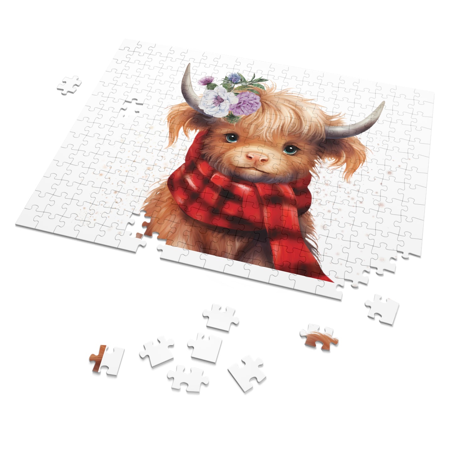 Puzzle, Highland Cow, Personalised/Non-Personalised (30, 110, 252, 500,1000-Piece)