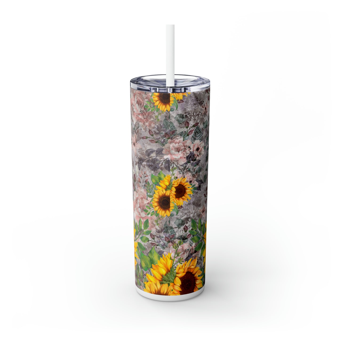 Skinny Tumbler with Straw, 20oz, Sunflower Combi Van