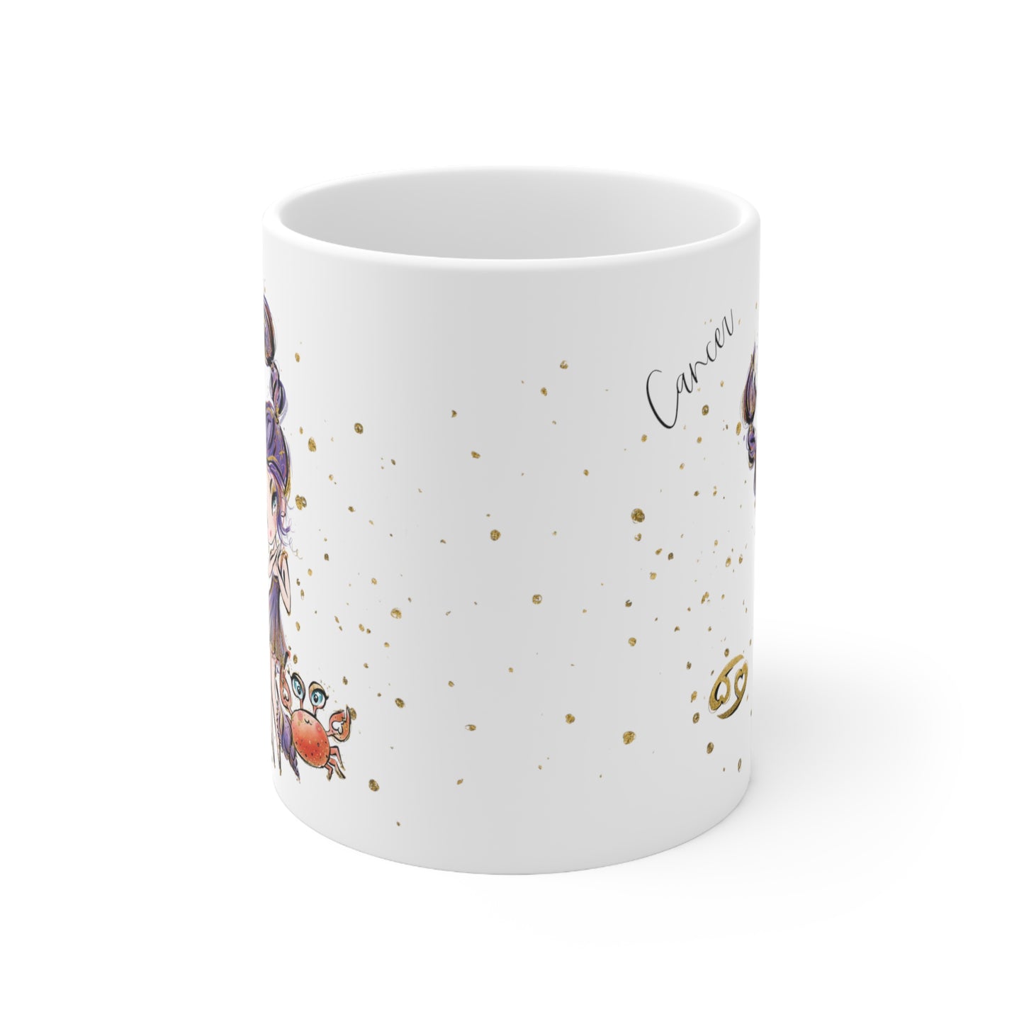 Personalised/Non Personalised Zodiac Sign, Cancer, Ceramic Mug 11oz