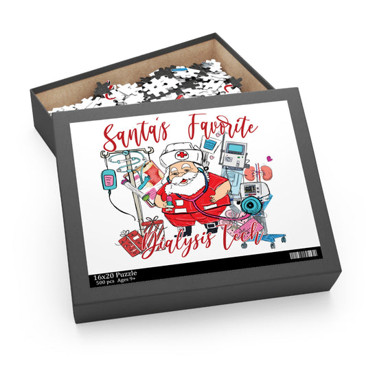 Personalised/Non-Personalised Puzzle, Santa's Favorite Dialysis Tech (120, 252, 500-Piece)