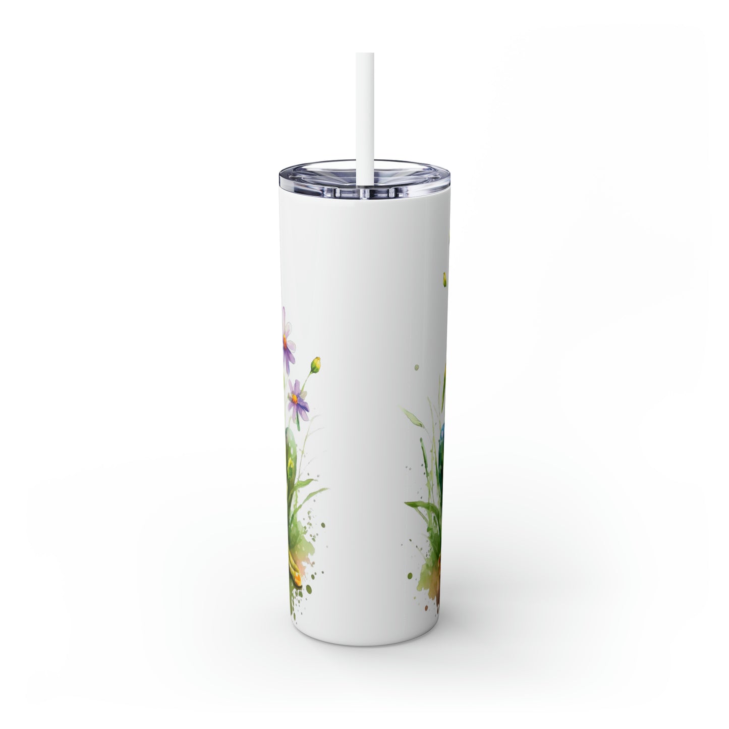 Skinny Tumbler with Straw, 20oz, Frog, awd-543