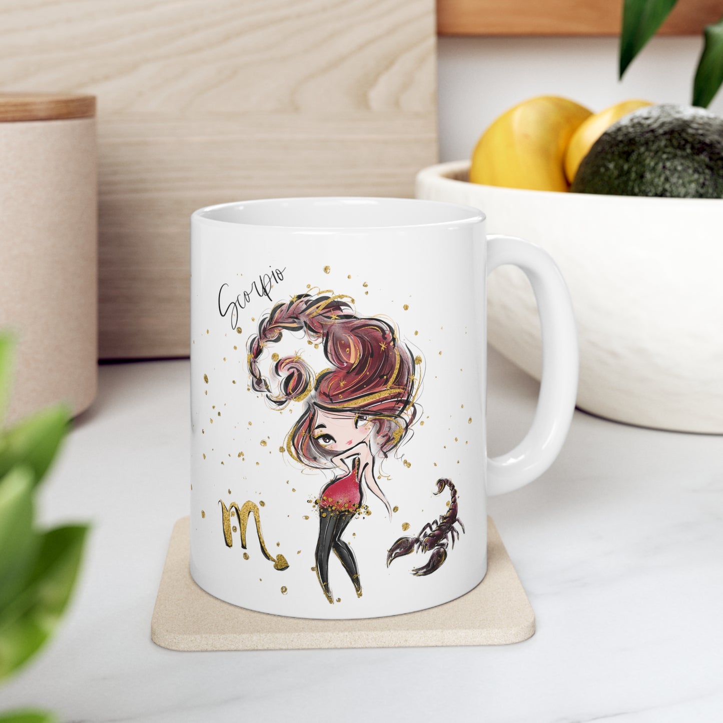 Personalised/Non Personalised Zodiac Sign, Scorpio, Ceramic Mug 11oz