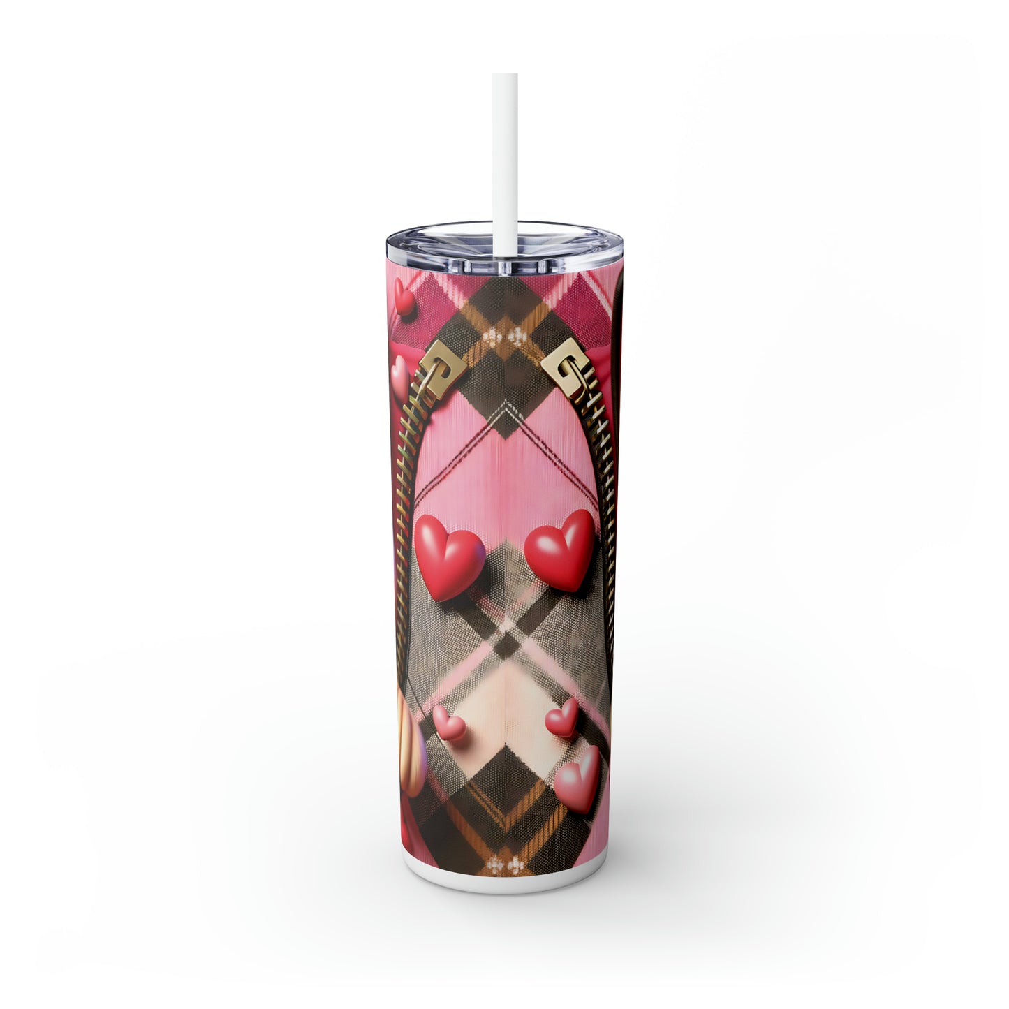 Skinny Tumbler with Straw, 20oz, Dog, Valentines Day, awd-1130