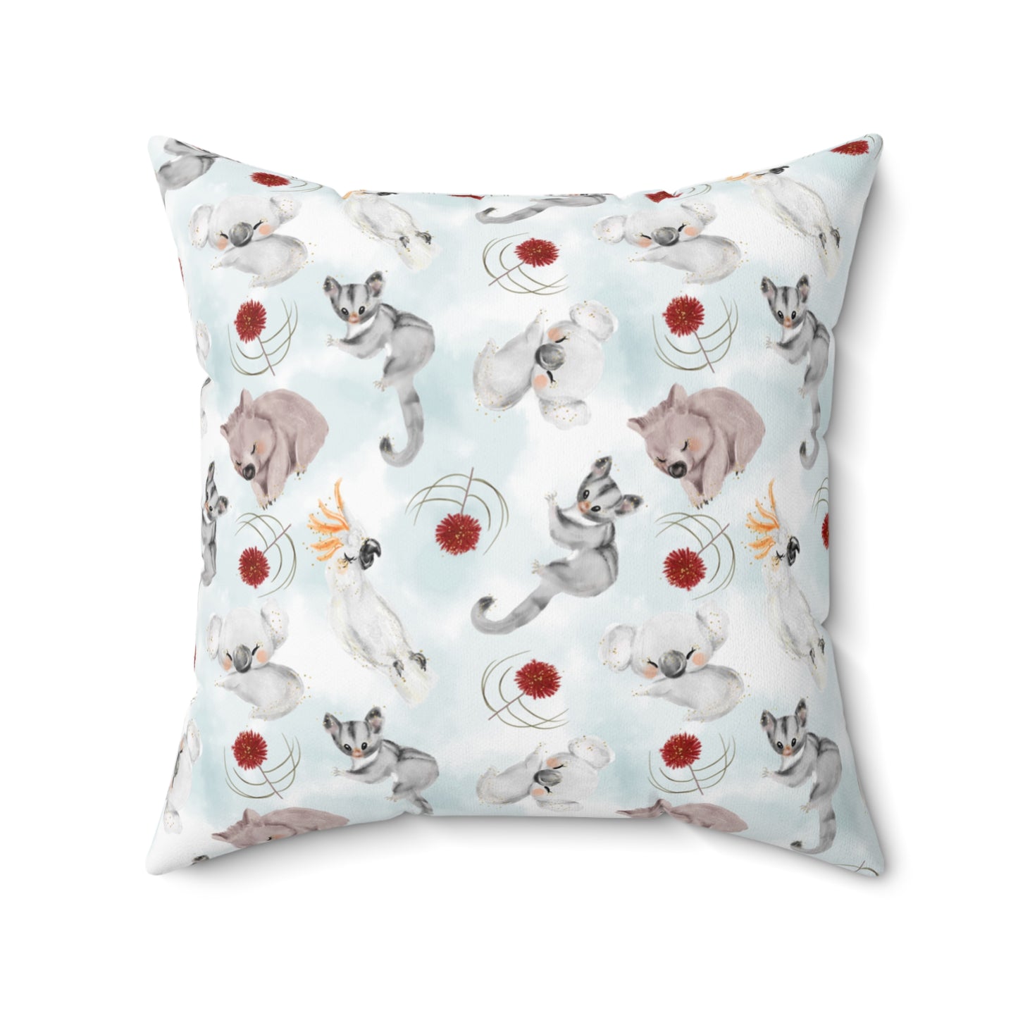 Spun Polyester Square Pillow, Australian Animals