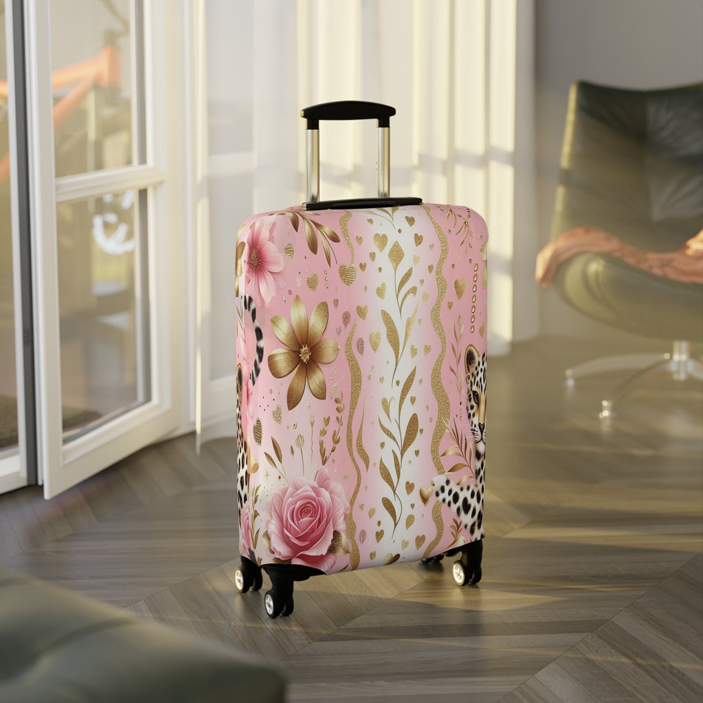 Luggage Cover, Floral Leopard, awd-3078