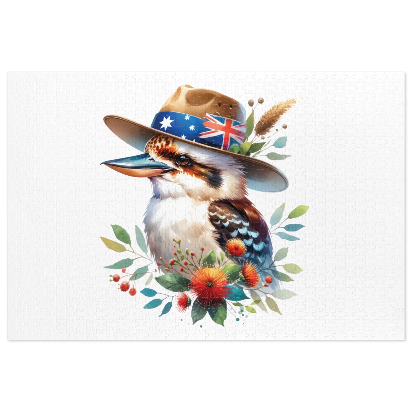 Jigsaw Puzzle in Tin, Australian Animals, Kookaburra, Personalised/Non-Personalised, awd-1338 (30, 110, 252, 500,1000-Piece)