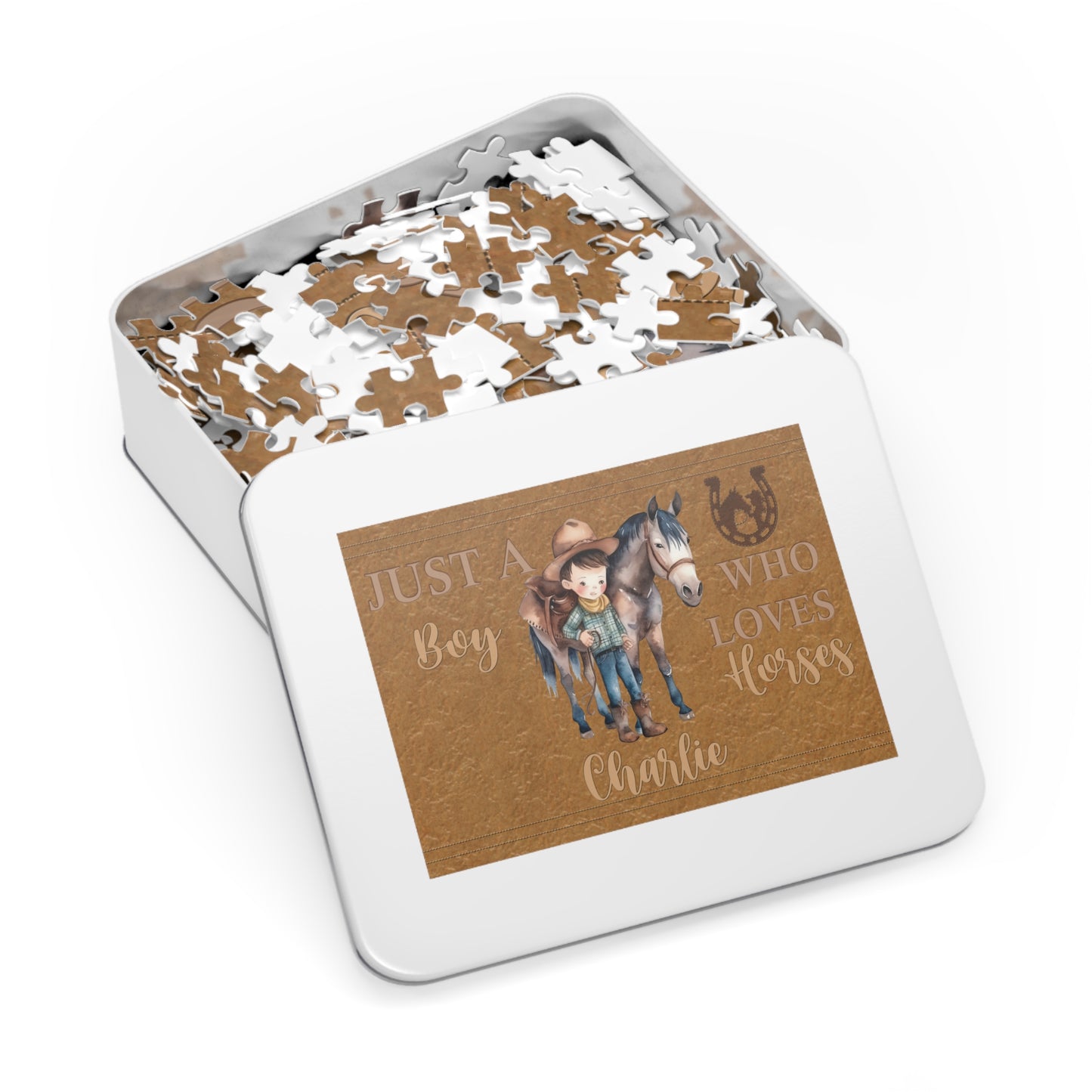 Jigsaw Puzzle, Western, Just aBoy Who Loves Horses, Personalised/Non-Personalised (30, 110, 252, 500,1000-Piece)