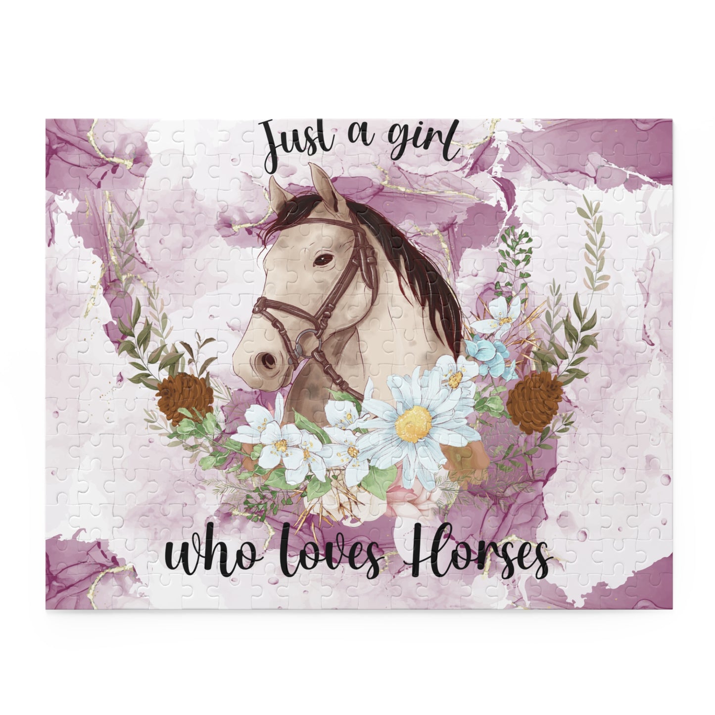 Personalised/Non-Personalised Puzzle, Just a Girl Who Loves Horses (120, 252, 500-Piece)