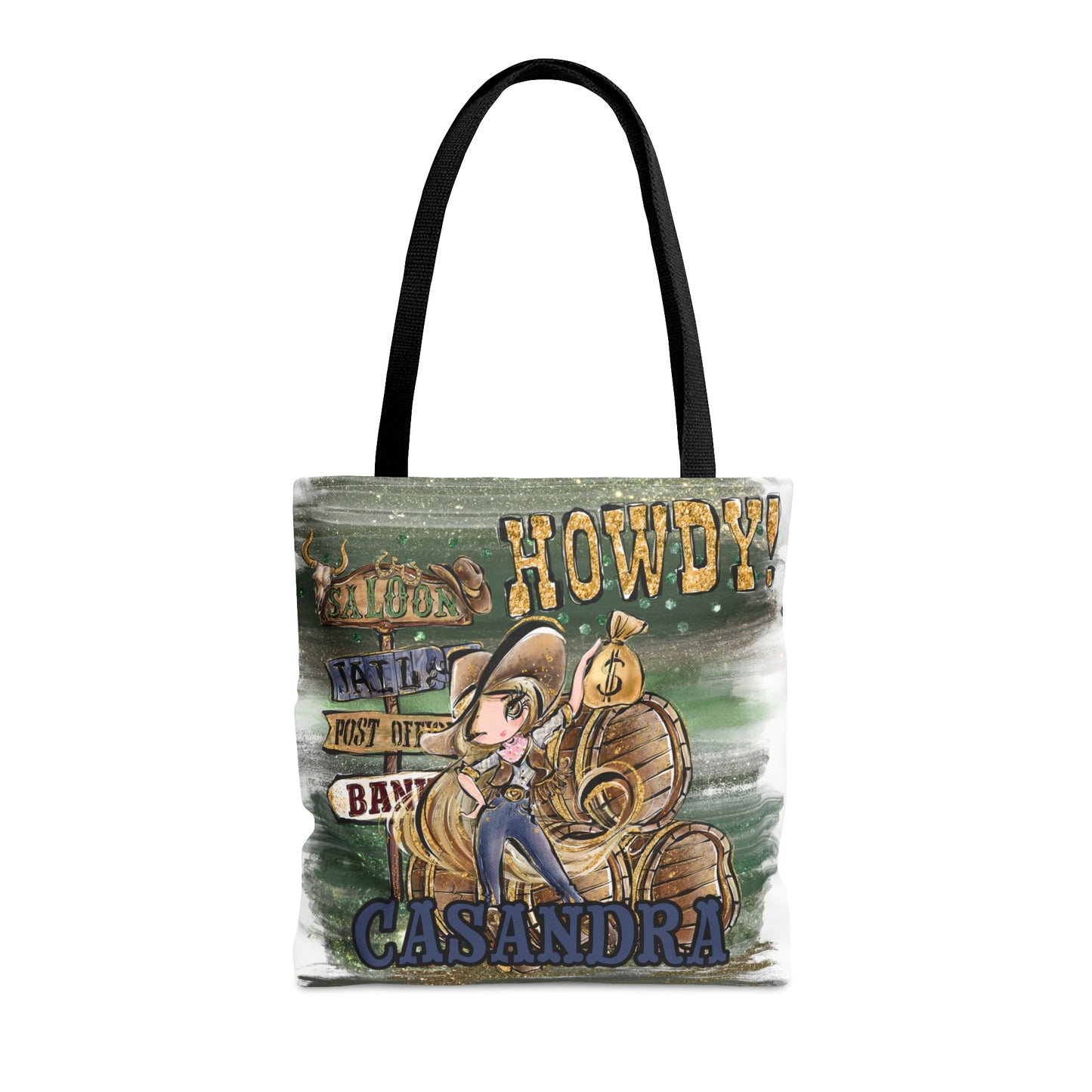 Personalised Tote Bag, Howdy, Blonde Hair Brown Eyes, Tote bag