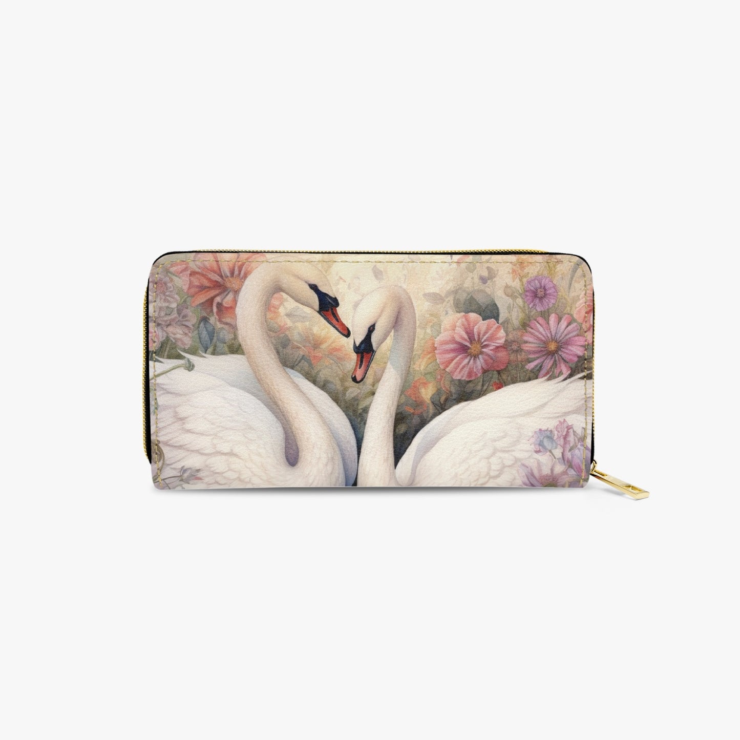 Long Type Zipper Purse - Swan