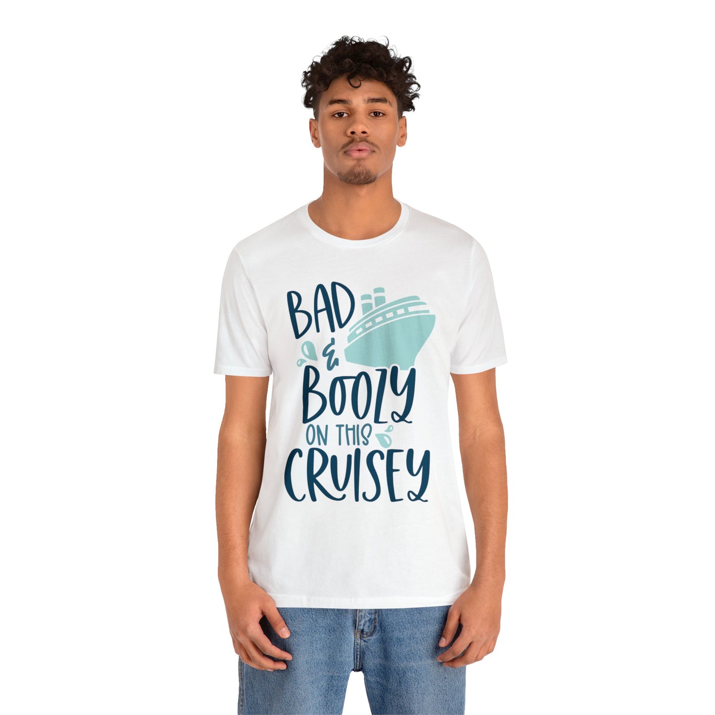 Unisex Adults Jersey Short Sleeve Tee, Cruise Tee, BadnBoozy on this Cruisey, 100% Cotton, Light Fabric 142 g/m²