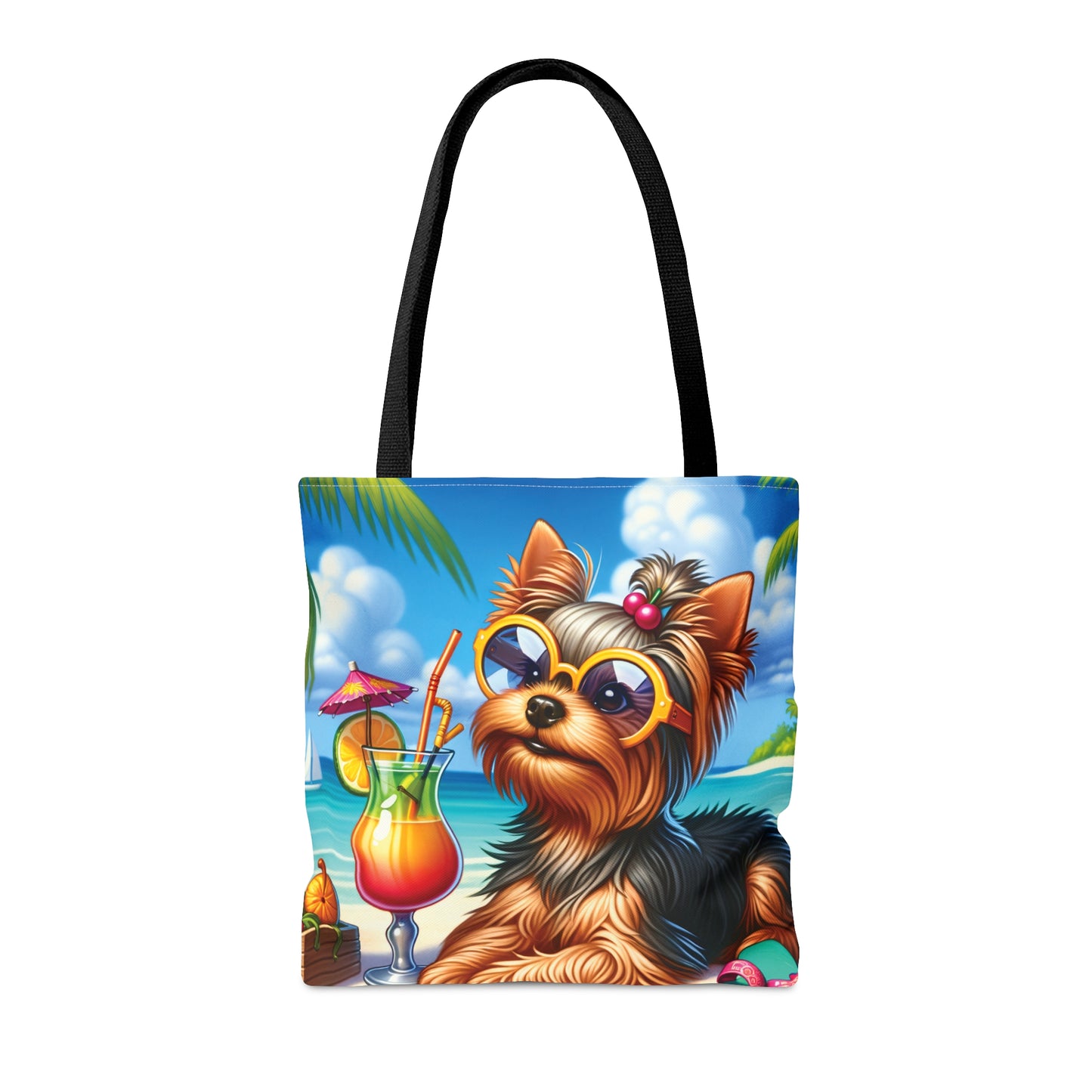 Tote Bag, Dog on Beach, Yorkshire Terrier, Tote bag,  awd-1254