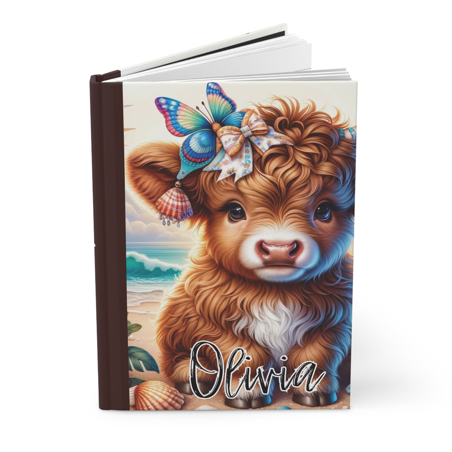 Personalised Hardcover Journal Matte, Highland Cow, awd-1637