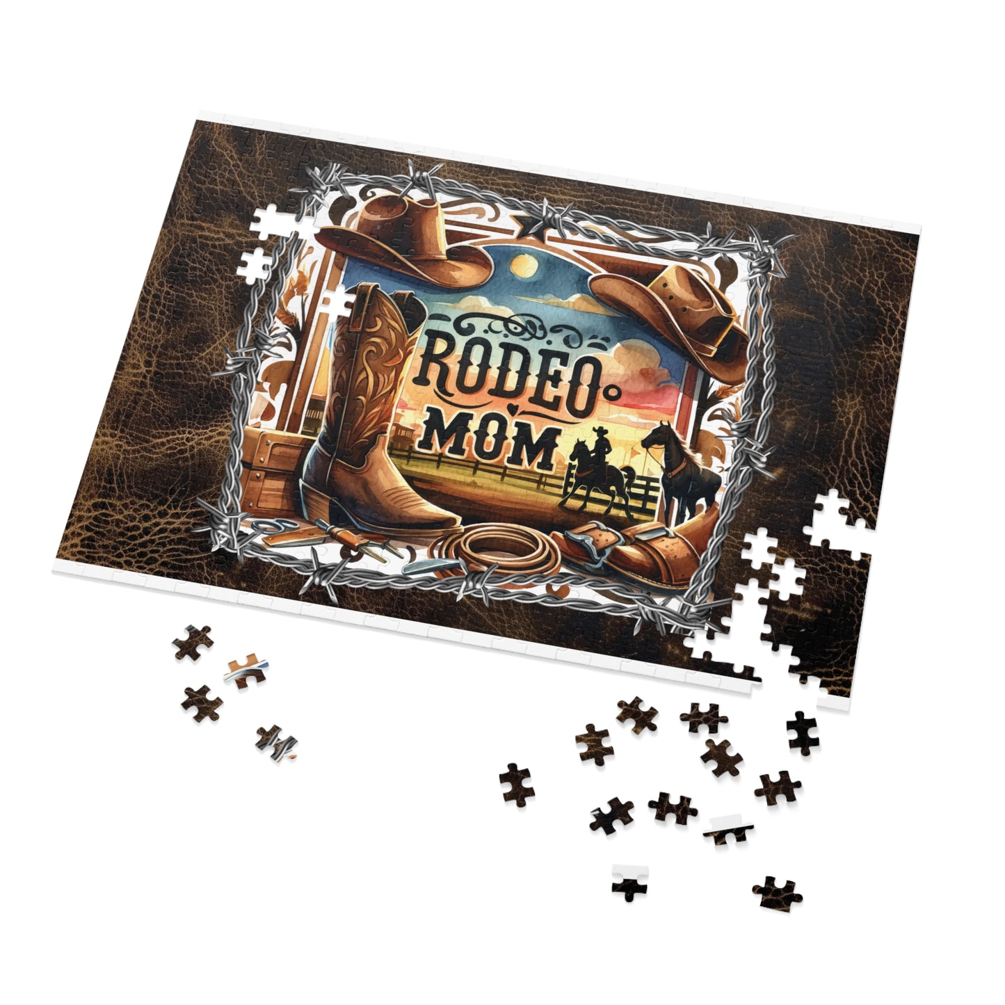 Puzzle, Western, Rodeo Mom, Personalised/Non-Personalised (30, 110, 252, 500,1000-Piece) awd-611