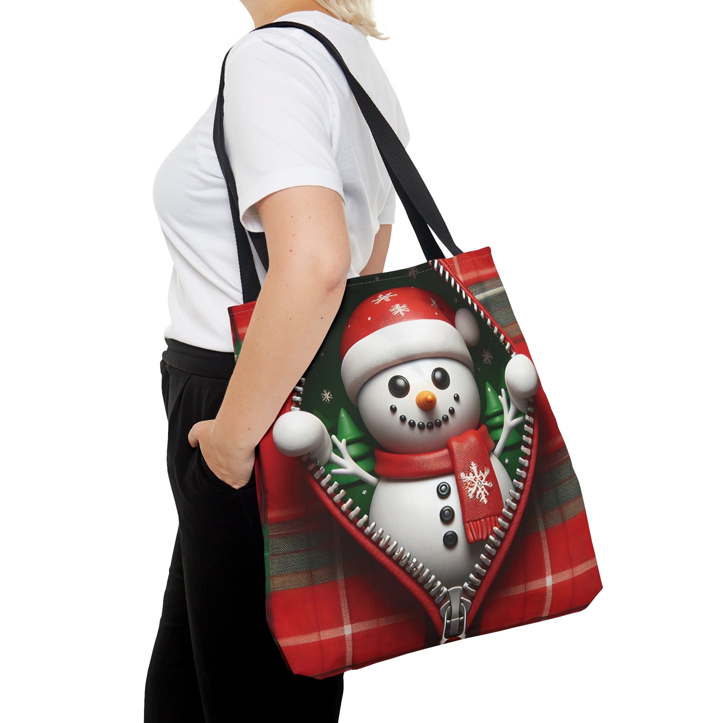 Tote Bag, Christmas, Snowman, Personalised/Non-Personalised Tote bag