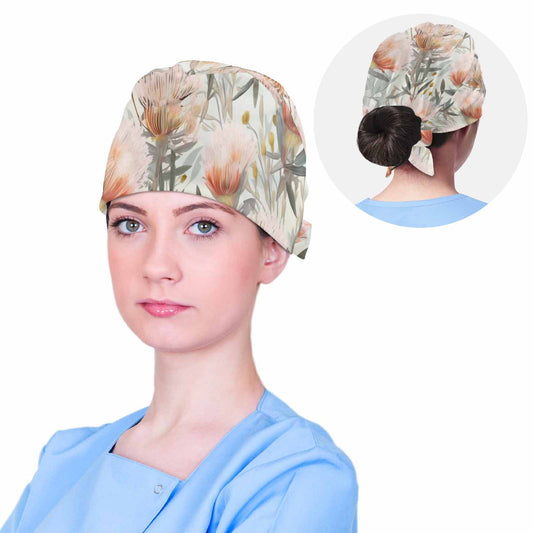 Nurse Scrub Cap Australian Floral 4  Scrub Cap