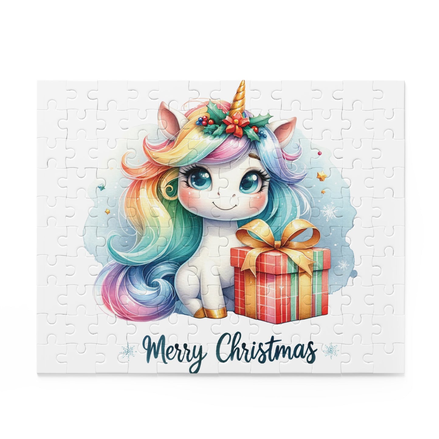 Personalised/Non-Personalised Puzzle, Christmas, Unicorn (120, 252, 500-Piece)