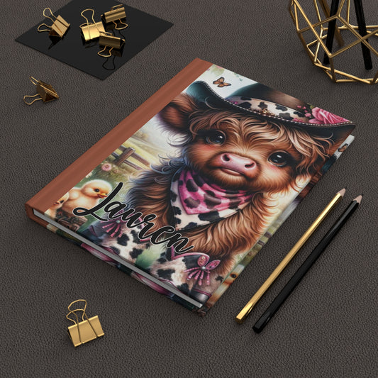 Personalised Hardcover Journal Matte, Highland Cow, awd-1419