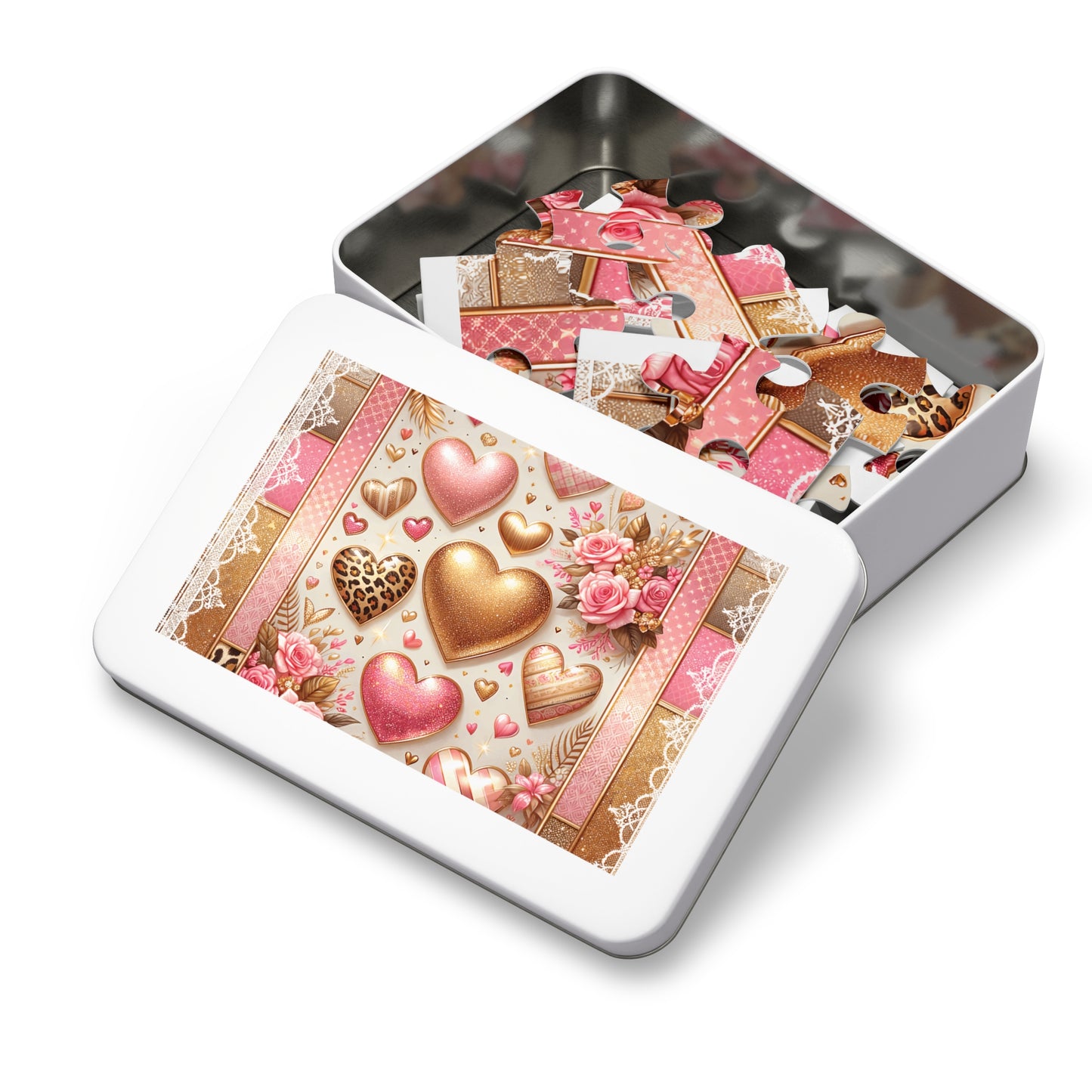 Jigsaw Puzzle, Hearts, Personalised/Non-Personalised (30, 110, 252, 500,1000-Piece)