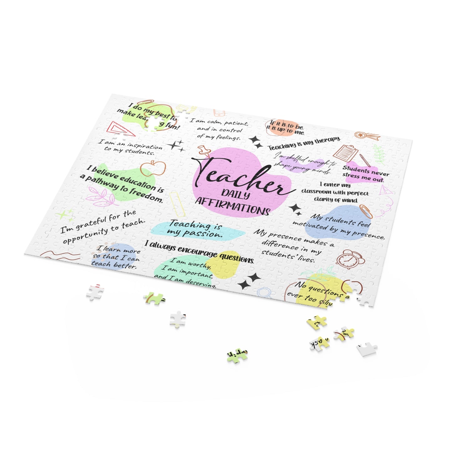 Personalised/Non-Personalised Puzzle, Affirmation's, Teacher (120, 252, 500-Piece)