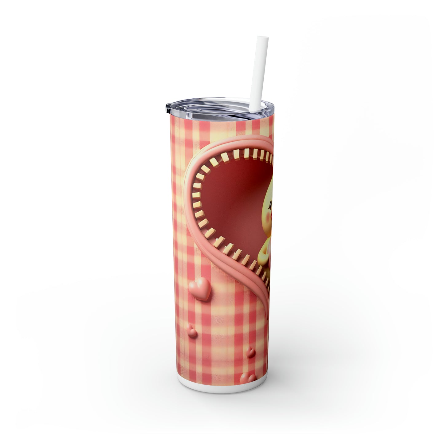 Skinny Tumbler with Straw, 20oz, Duck, Valentines Day, awd-945