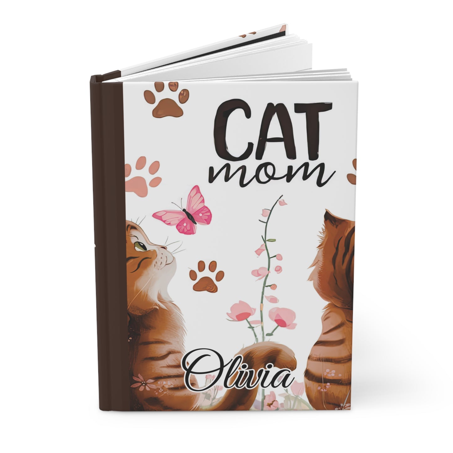 Personalised Hardcover Journal Matte, Cat Mom, awd-1472