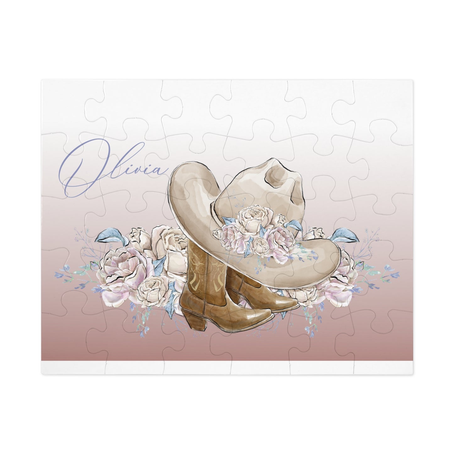 Jigsaw Puzzle, Western, Country Boots, Personalised/Non-Personalised (30, 110, 252, 500,1000-Piece)