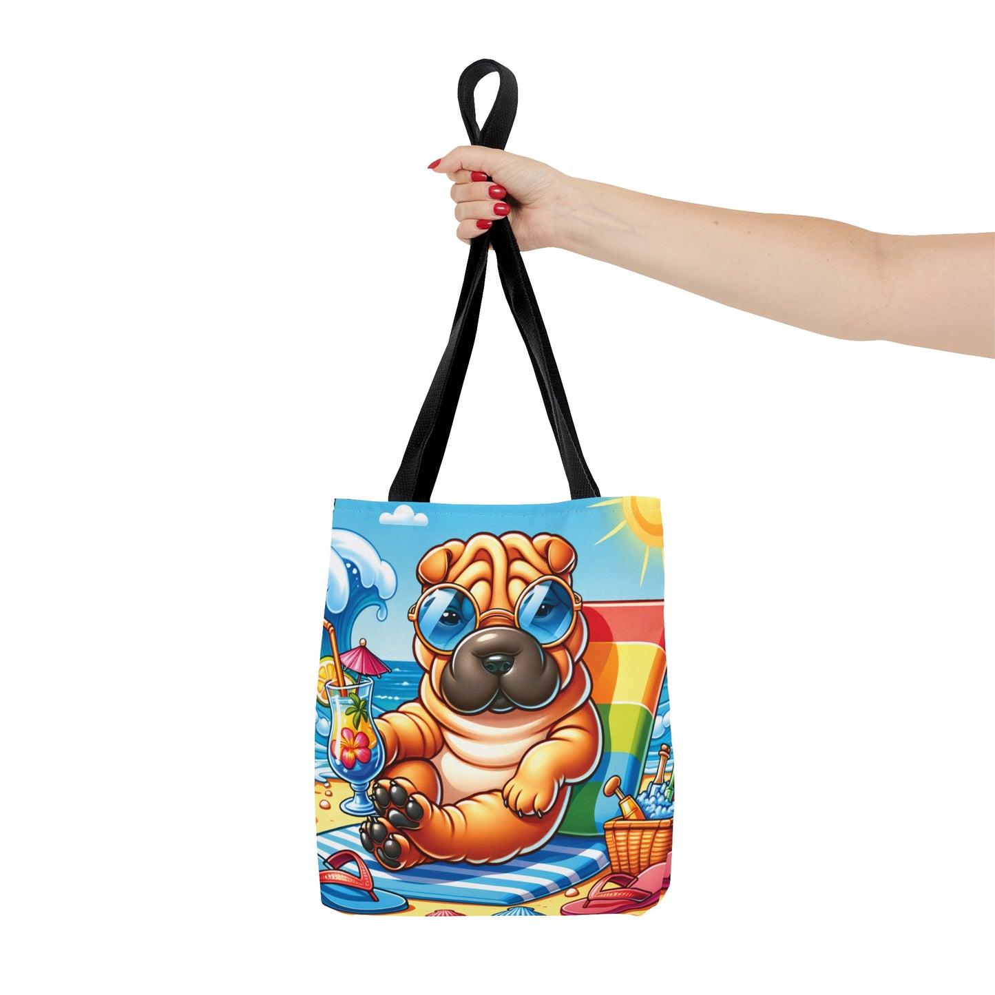 Tote Bag, Dog on Beach, Shar Pei, Tote bag, awd-1242