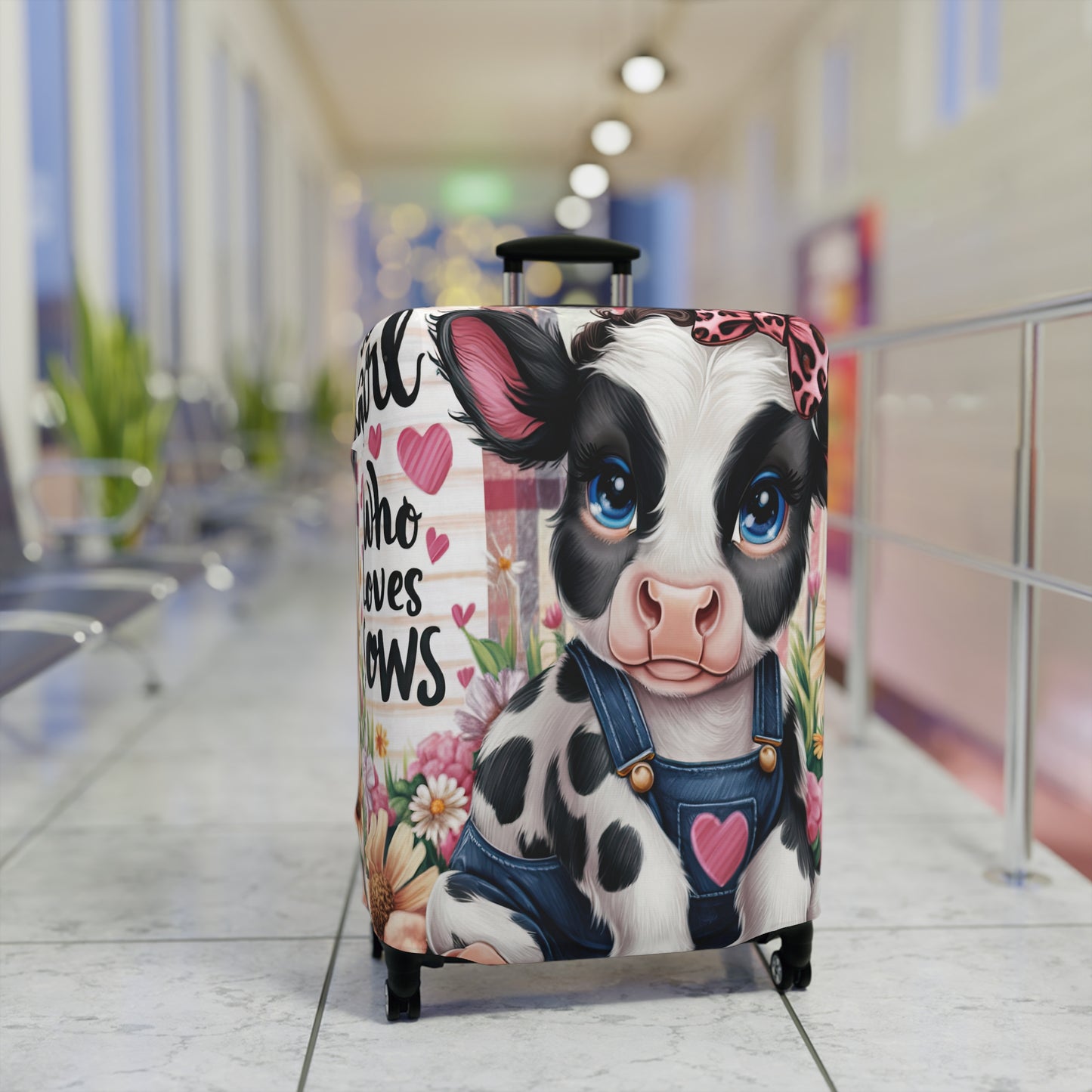 Luggage Cover, Just a Girl who Loves Cows, awd-3089