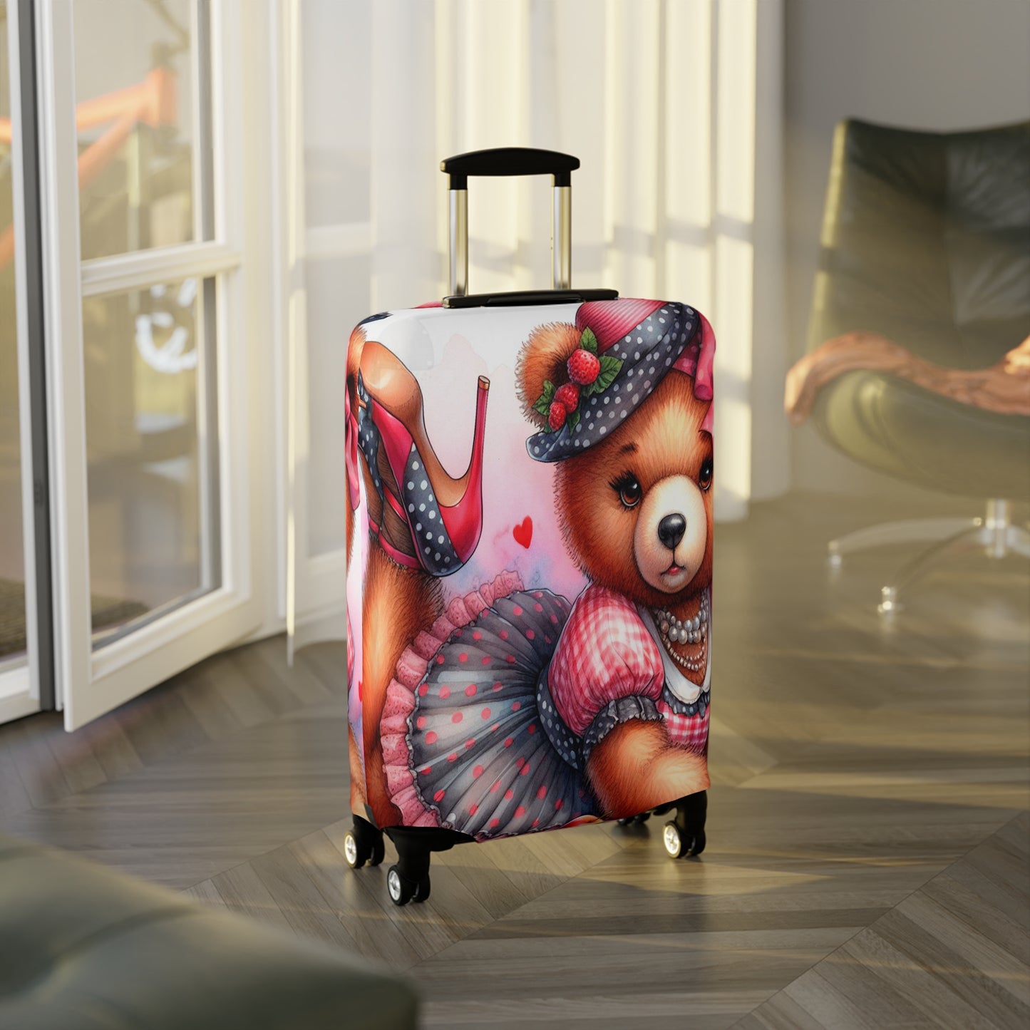 Luggage Cover, Rockabilly, Teddy Bear, awd-3033