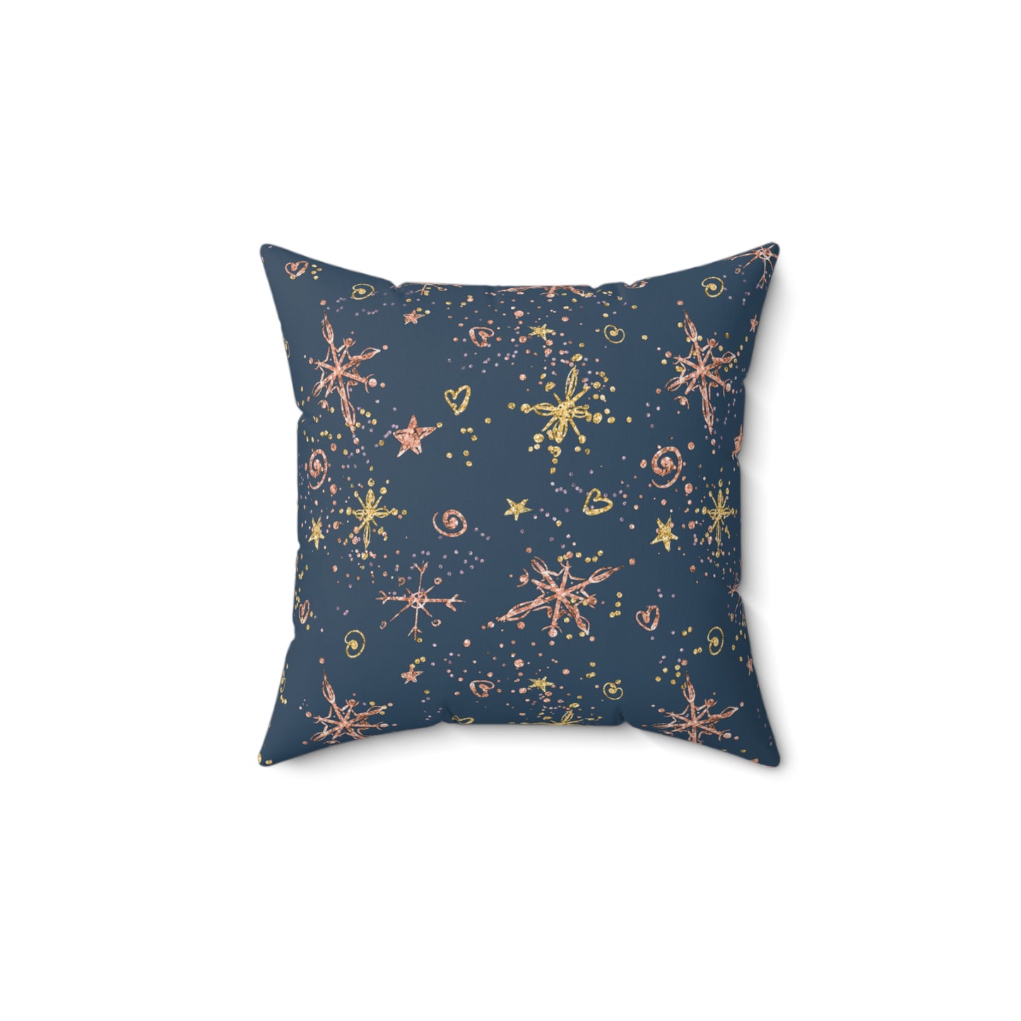 Spun Polyester Square Pillow, Christmas Stars Cushion