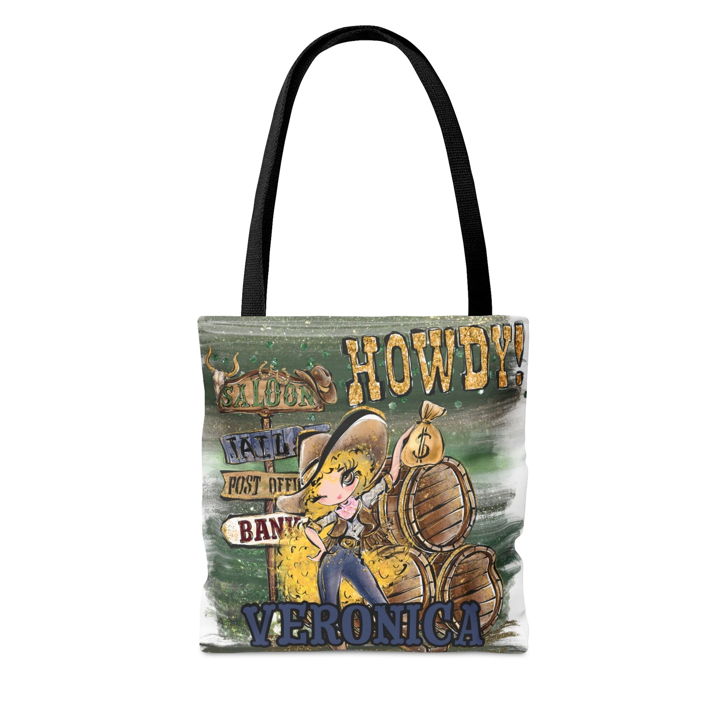 Personalised Tote Bag, Howdy, Blonde Curly Hair, Brown Eyes, Tote bag