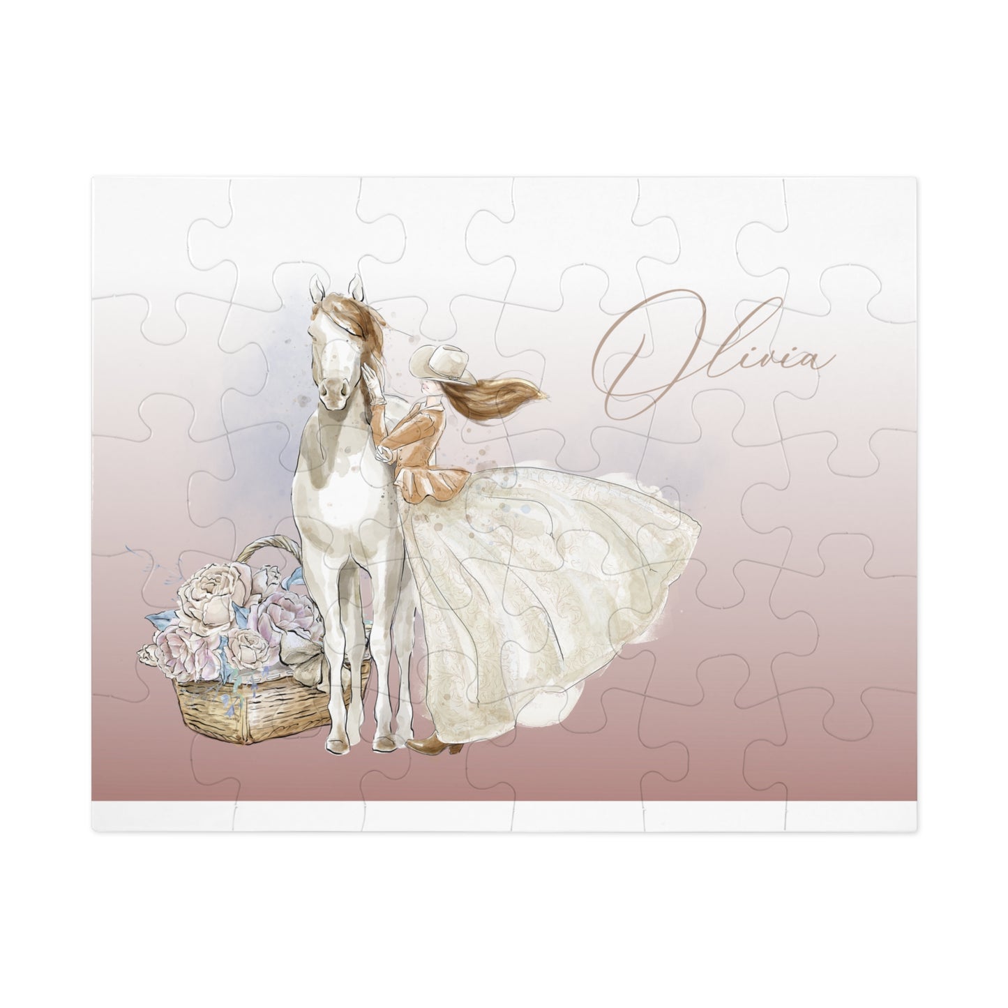 Jigsaw Puzzle, Western, Just a Girl Who Loves Horses, Personalised/Non-Personalised (30, 110, 252, 500,1000-Piece)