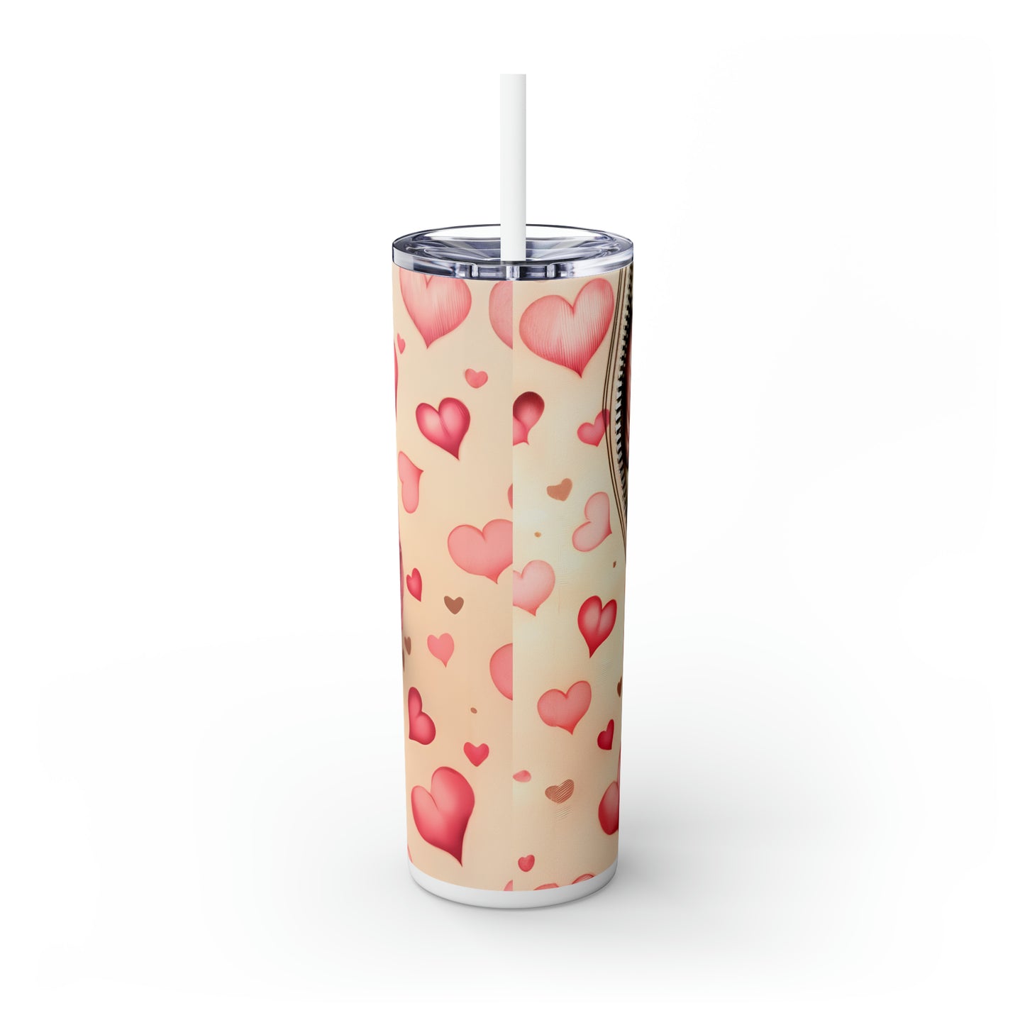 Skinny Tumbler with Straw, 20oz, Dog, Valentines Day, awd-916