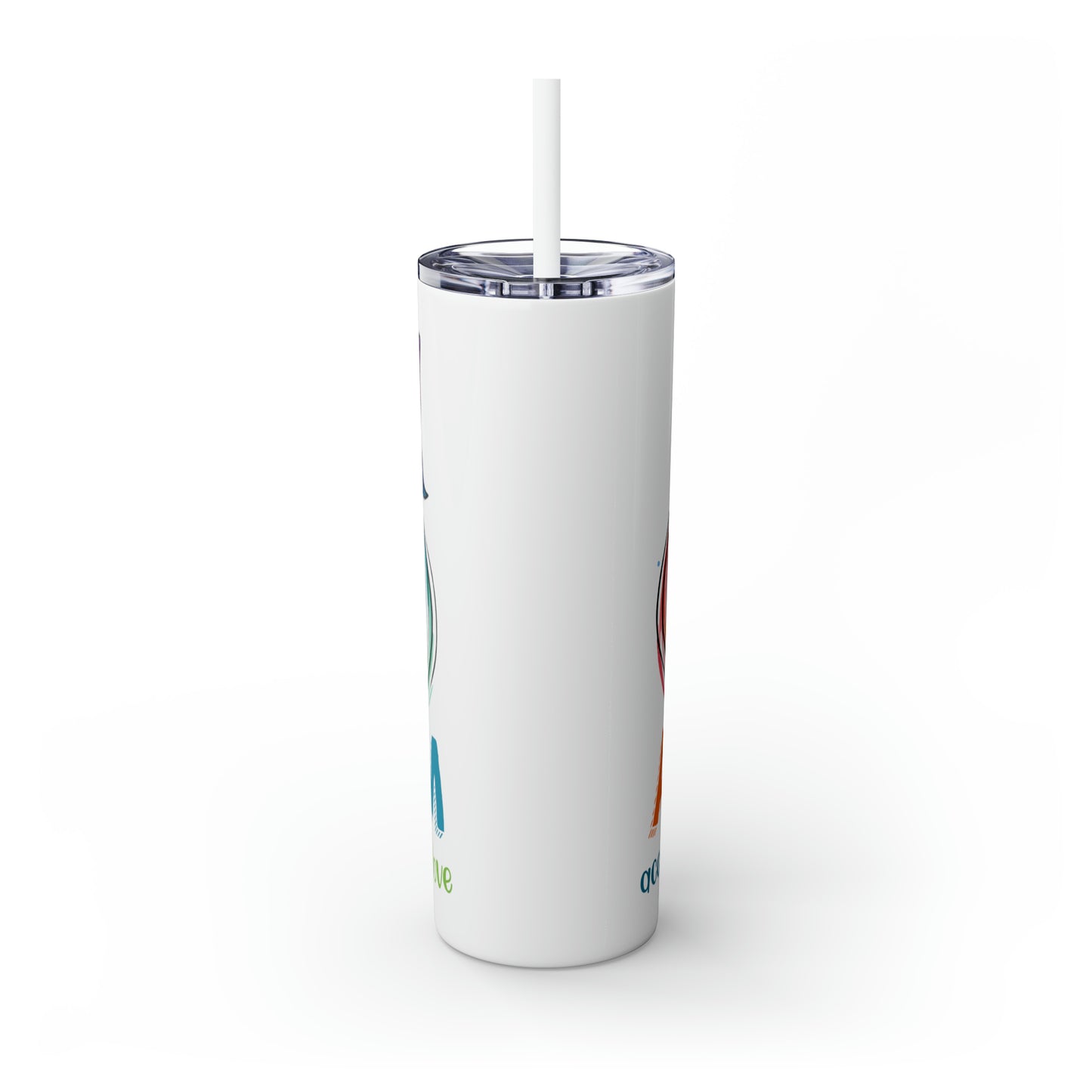 Skinny Tumbler with Straw, 20oz, Autism, awd-1074