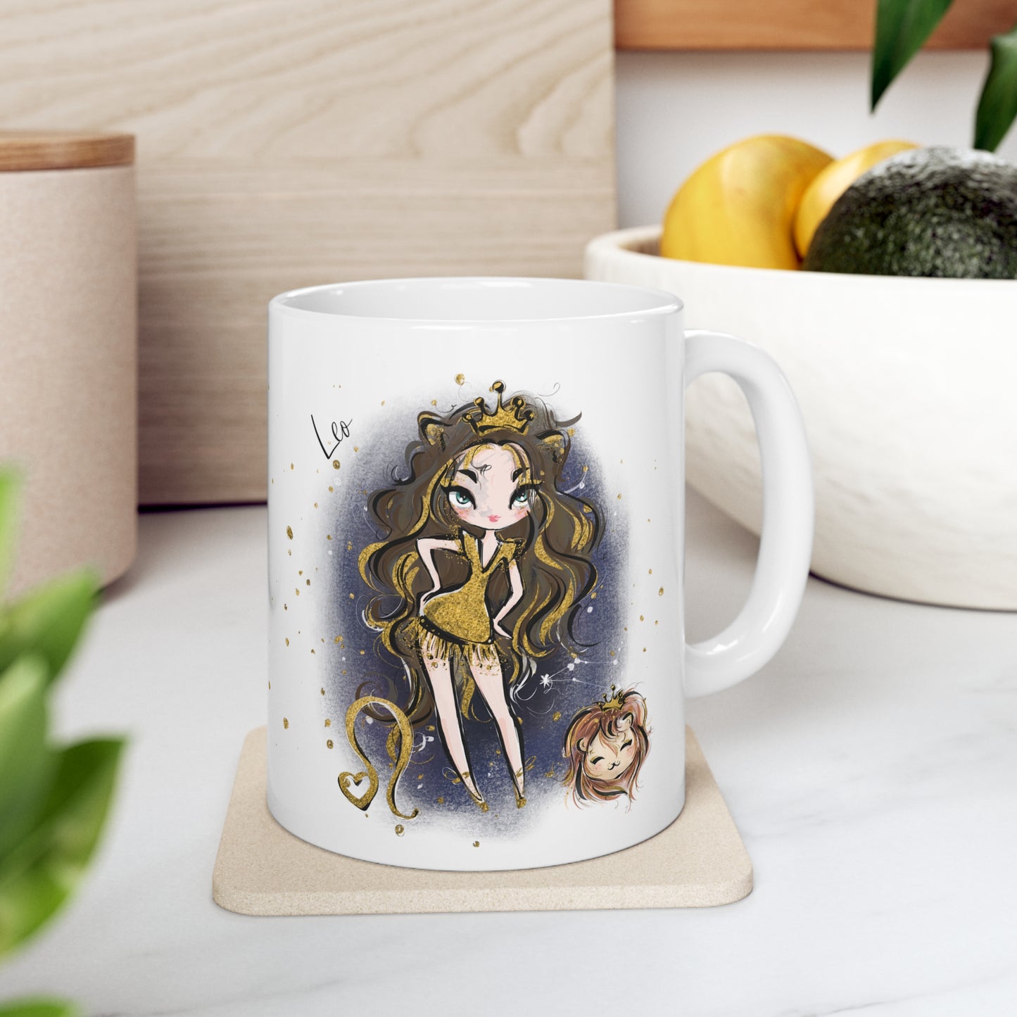 Personalised/Non Personalised Zodiac Sign, Leo, Ceramic Mug 11oz