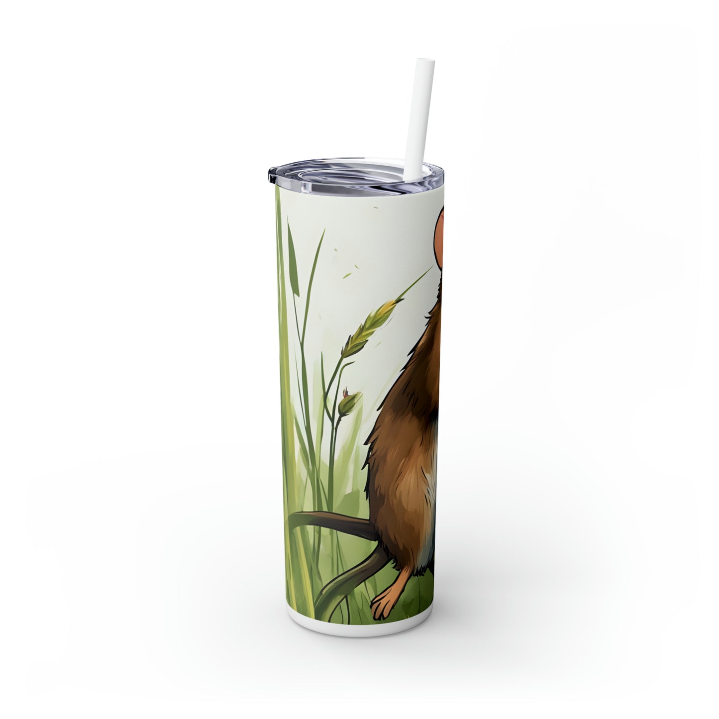 Skinny Tumbler with Straw, 20oz, Cute Mouse