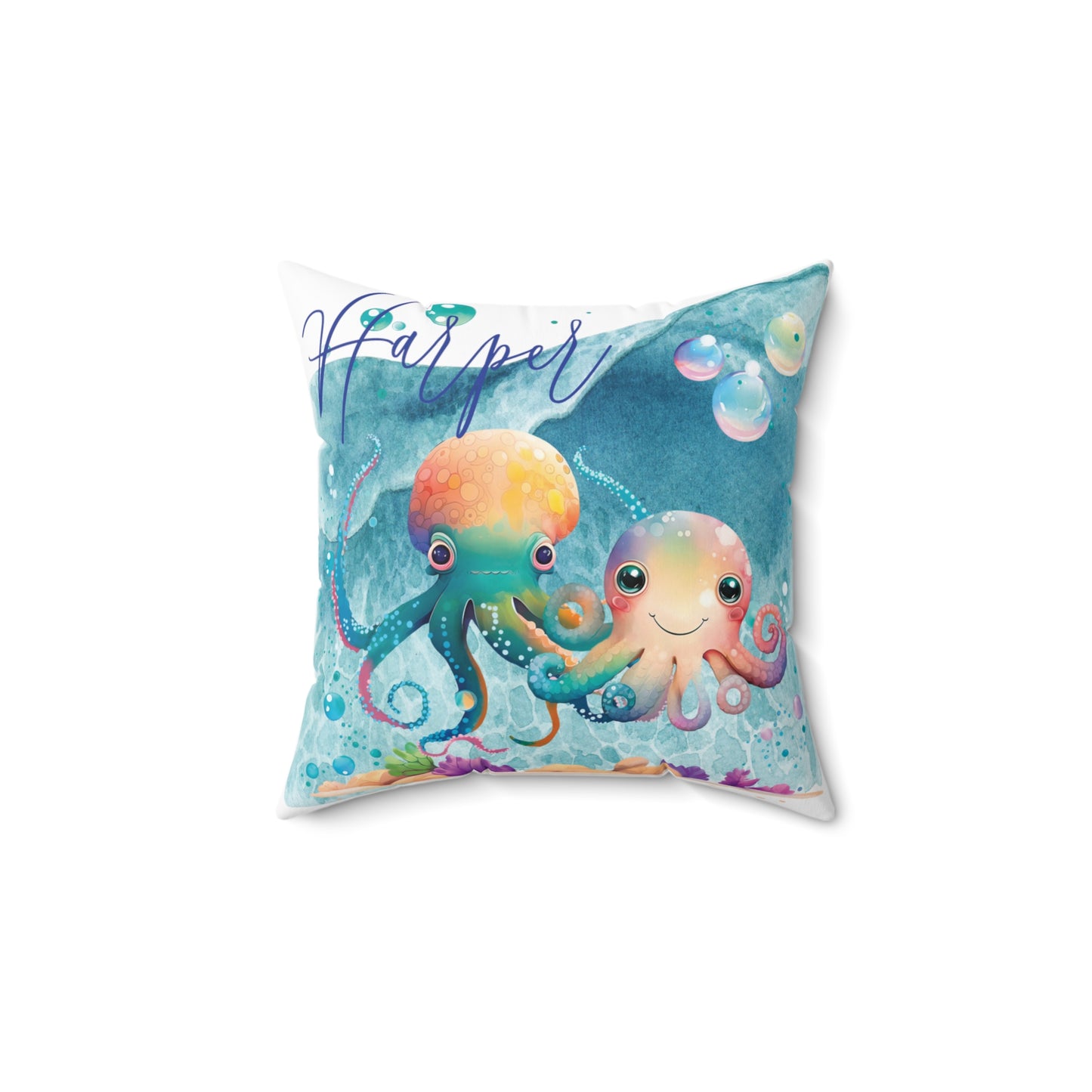 Personalised Polyester Square Cushion, Octopus cushion