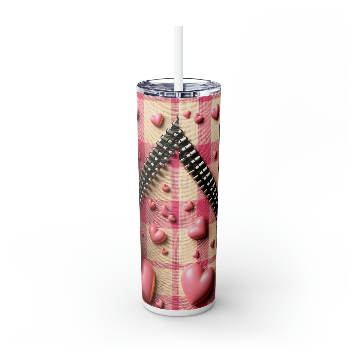 Skinny Tumbler with Straw, 20oz, Dog, Valentines Day, awd-1143