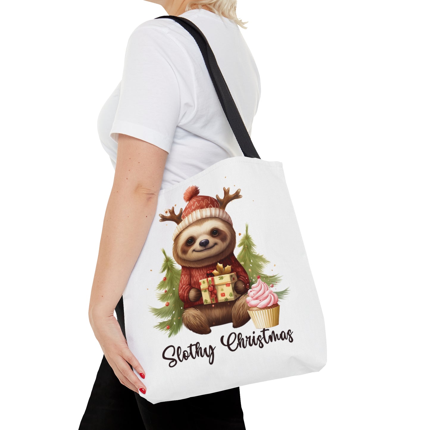 Tote Bag, Christmas, Sloth, Personalised/Non-Personalised Tote bag